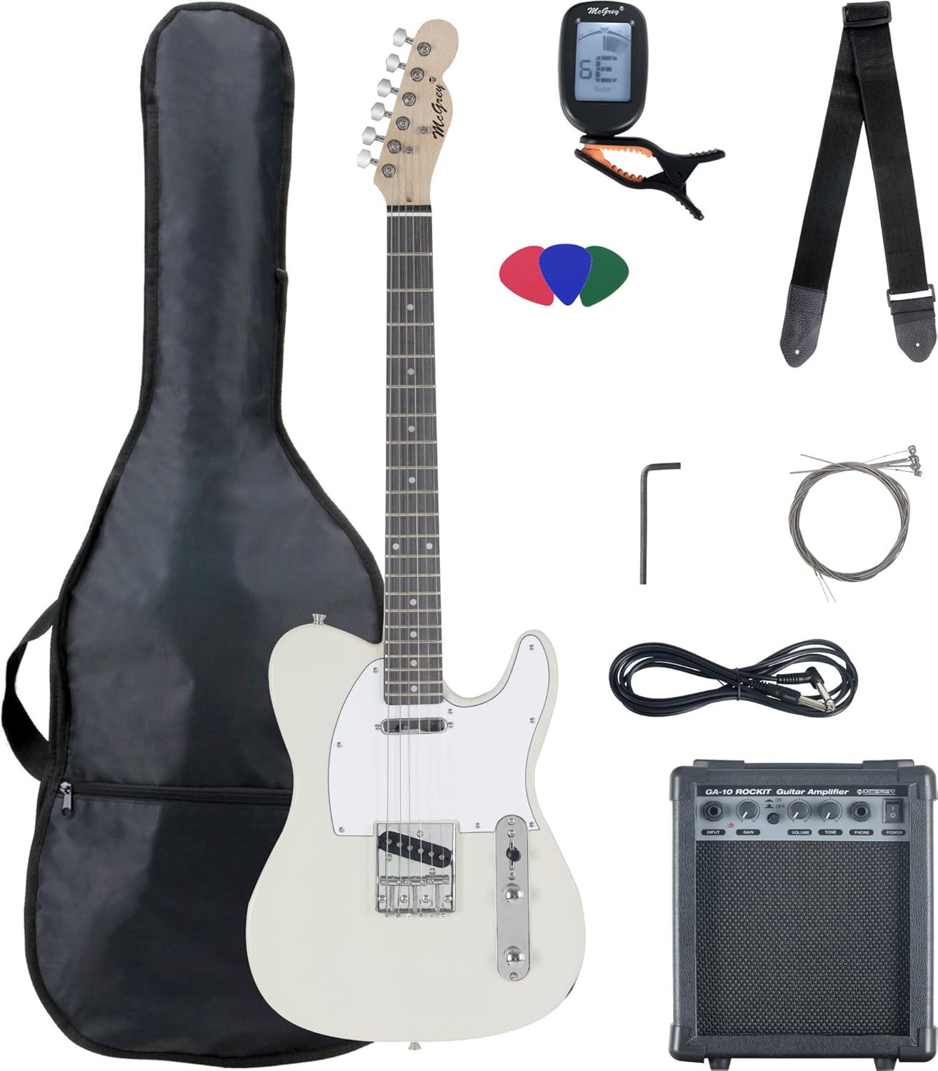Rockit Electric Guitar TL-Style Antique White Complete Set