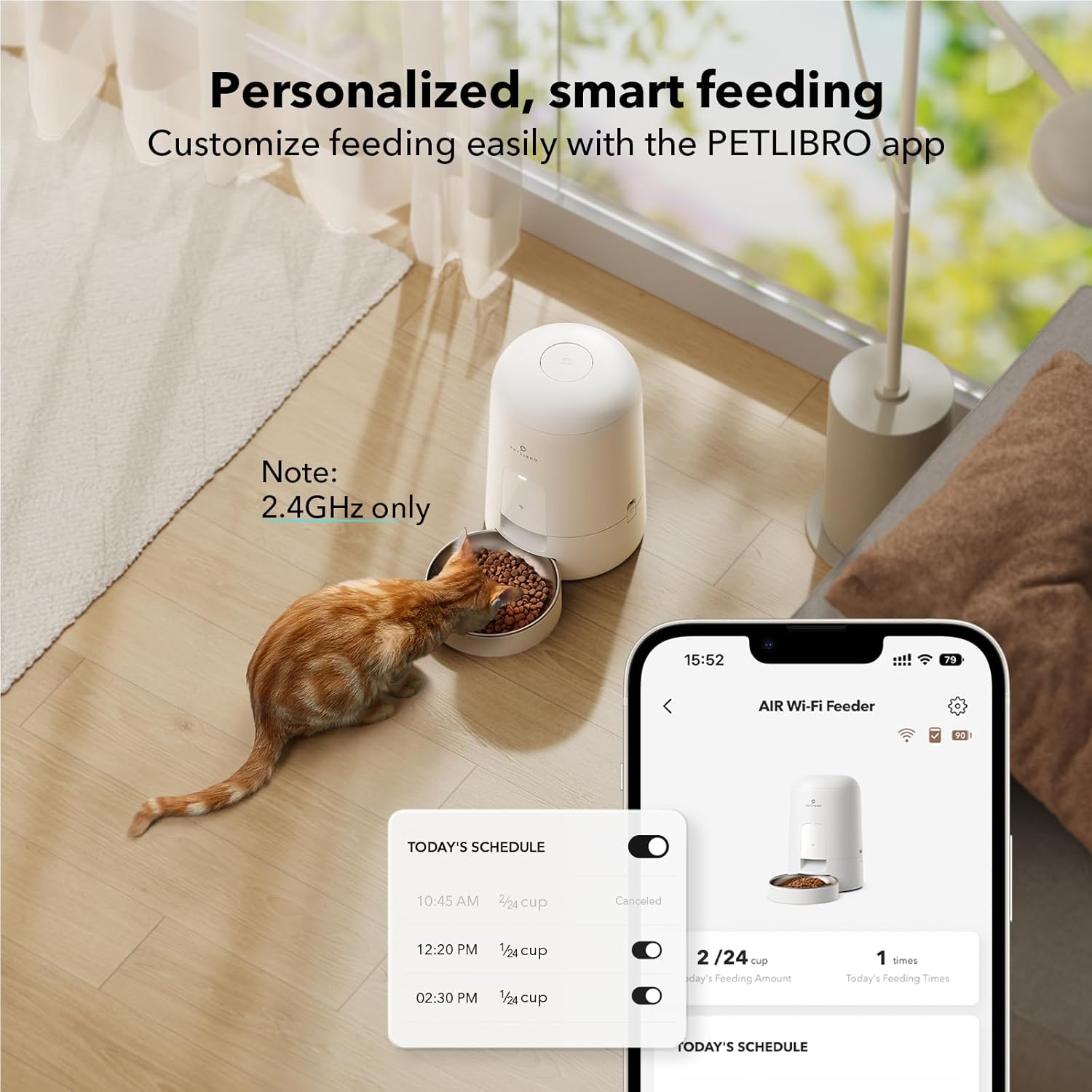PETLIBRO Automatic Cat Feeder, Wi-Fi Food Dispenser Pet Feeder for Cats & Dogs, 6L Auto Pet Feeder