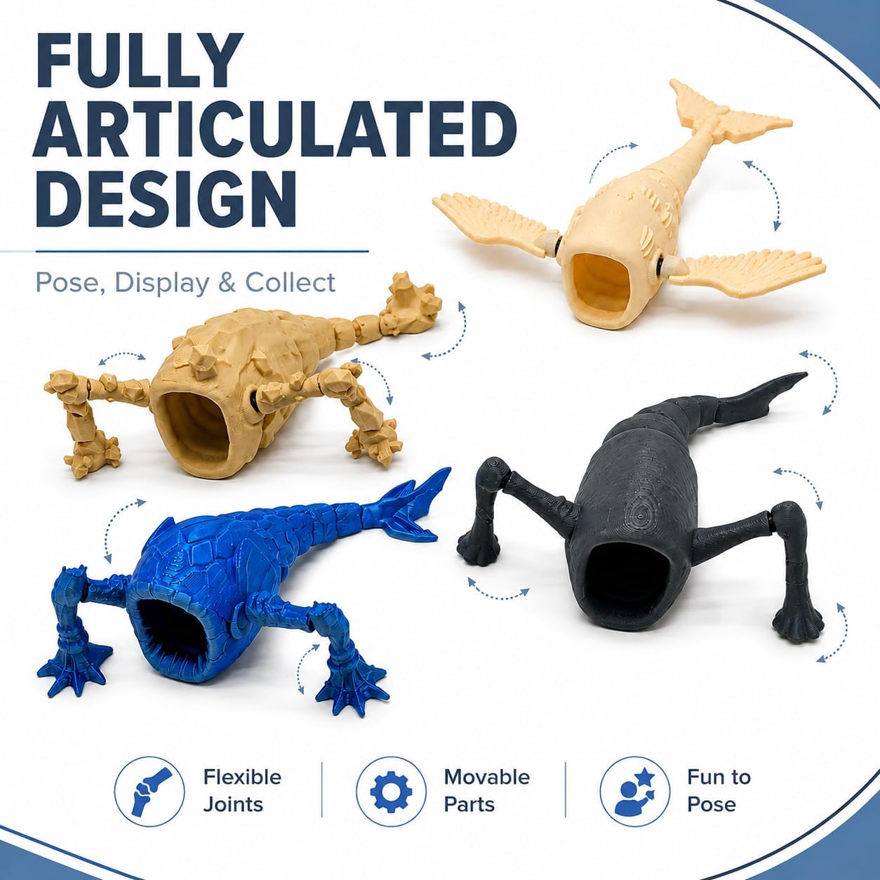 3D Printed Flexible Mythical Sea Monster Toys, Sea Eater image 3