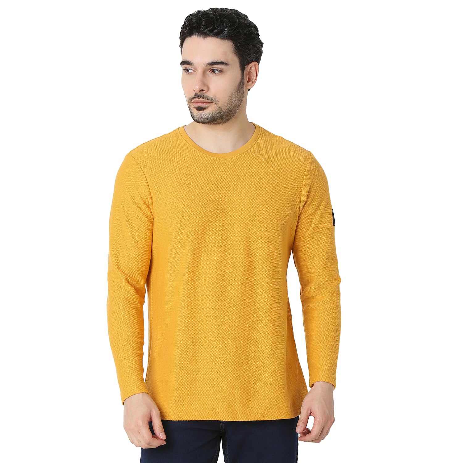 spykar Men's Slim Fit Round Neck Full Sleeve Solid Casual T-Shirt-picture-29