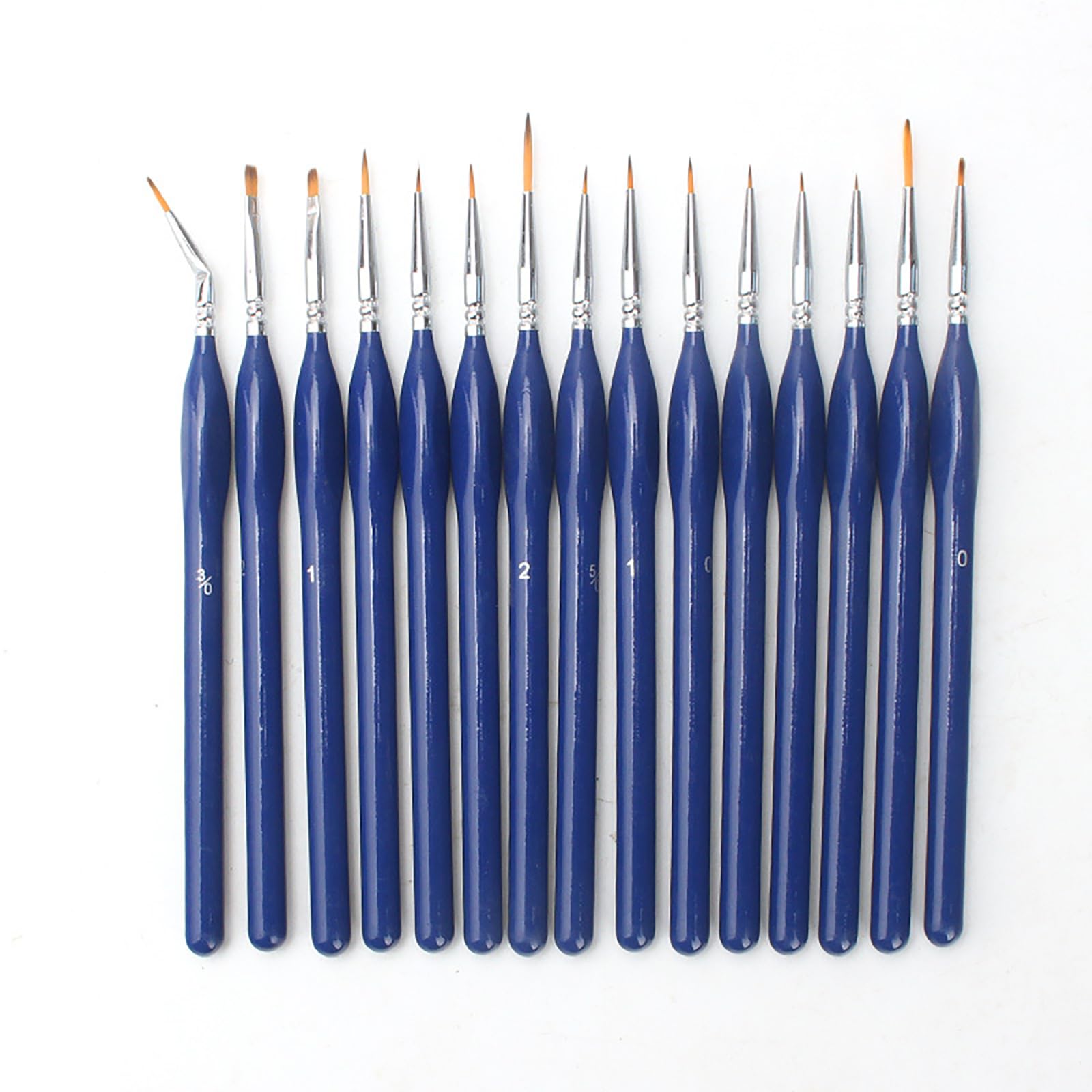 Juego de 15 Pinceles para Detalles Finos, Kit de Pinceles para Pintar Detalles en Miniatura para Pintura acrílica, óleo, Acuarela, uñas, Rostro, Dibujo Lineal, Azul