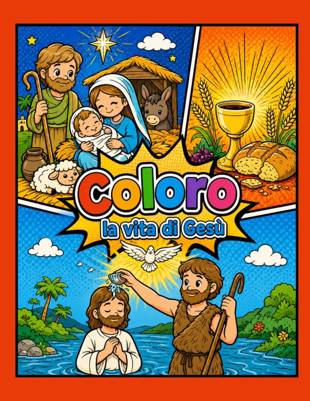 Coloro la vita di Gesù: Libro da colorare cristiano