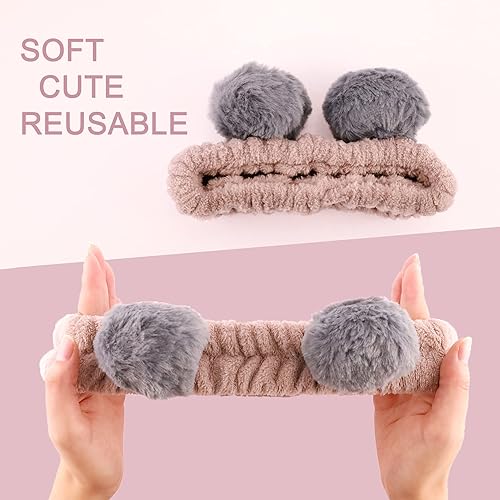 Miniatura 5 de Diademas de panda y oso para mujer, para lavar la cara, maquillaje, niñas y bebés, lindas bandas elásticas para el cabello, productos de belleza,
