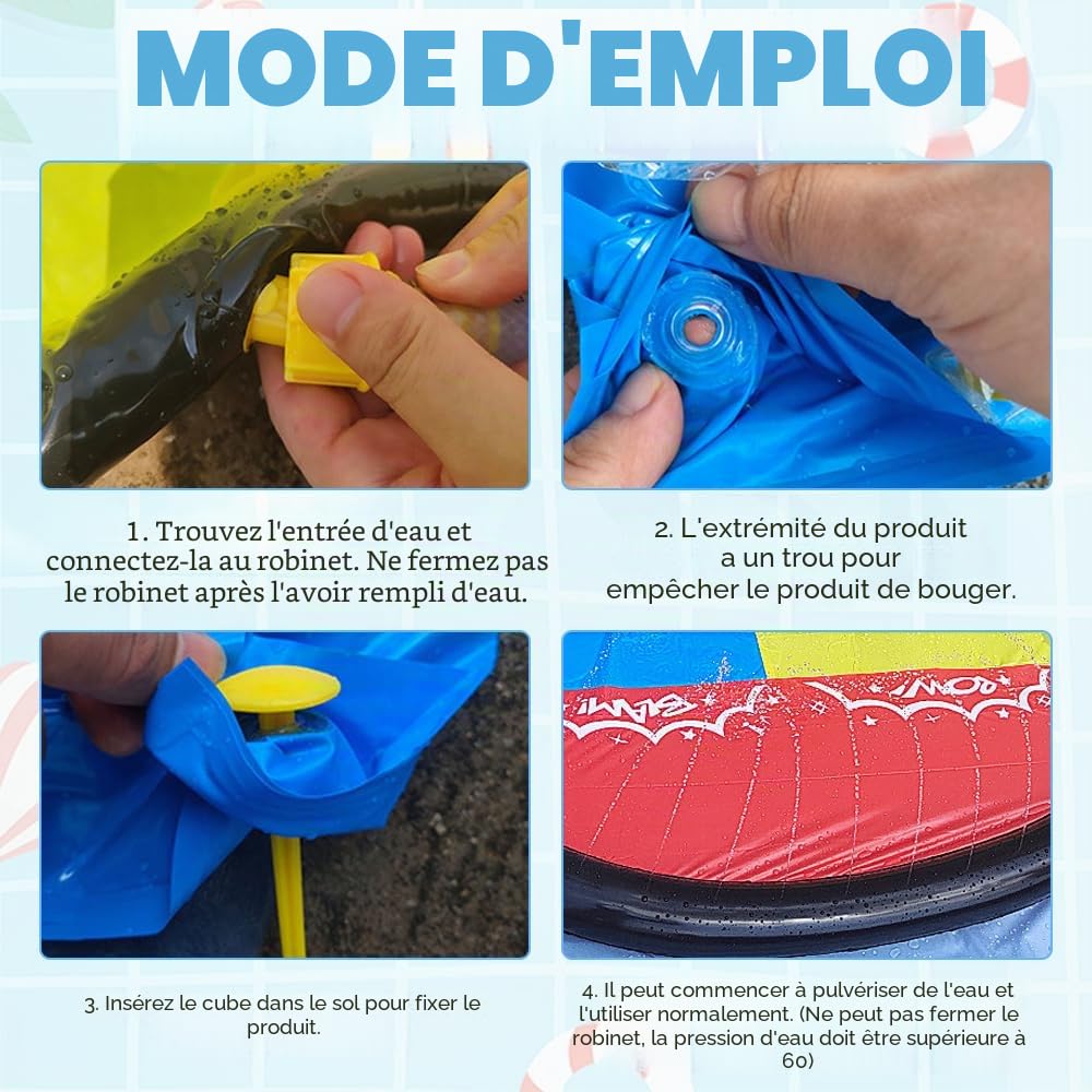 Double piste d'eau, 600 cm, avec 2 planches gonflables, toboggan aquatique de jardin double avec arroseur pour enfants et adultes, toboggan aquatique pour l'extérieur, jouet aquatique d'été