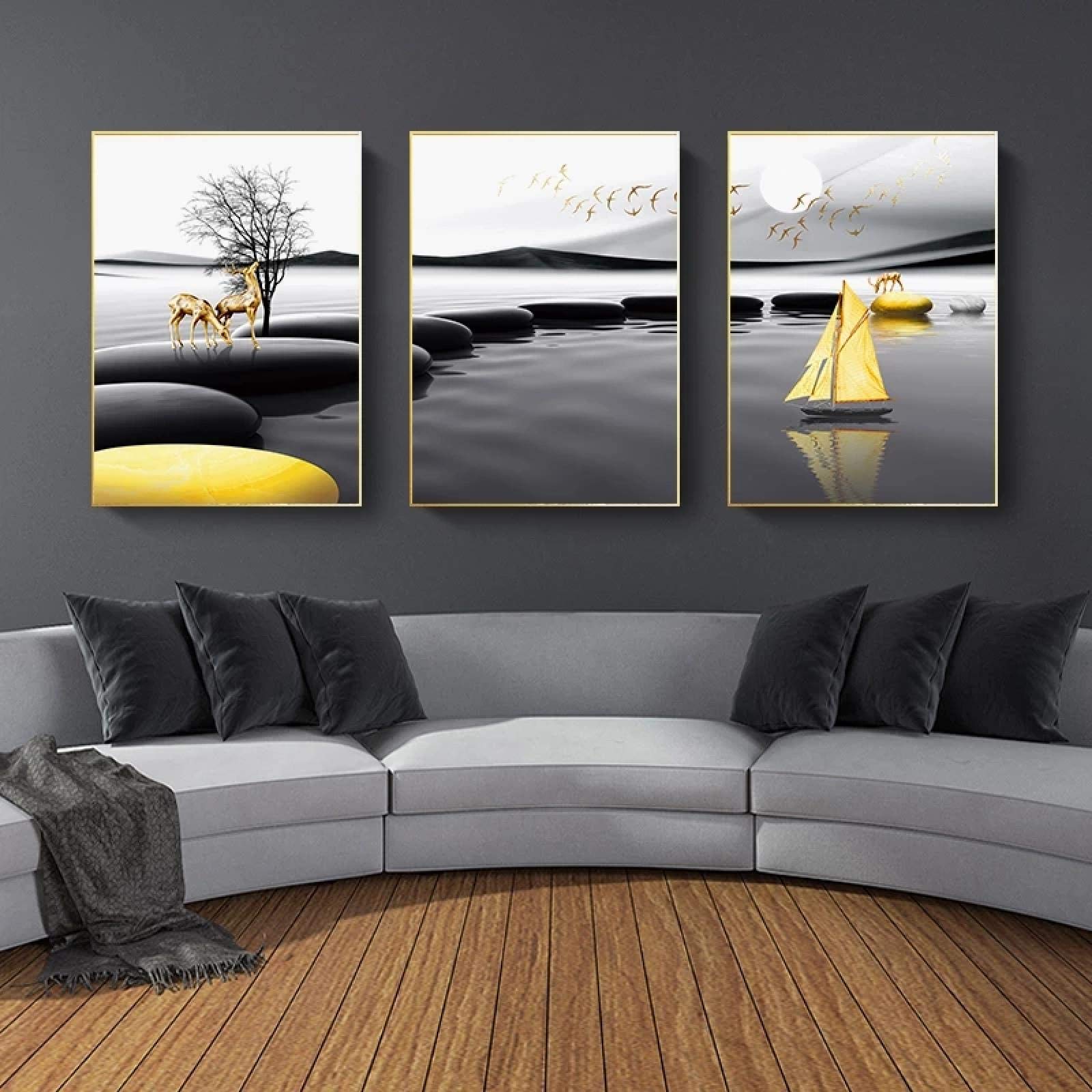 Lac paysage mur art affiche pour salon moderne déco chic 40x60cm