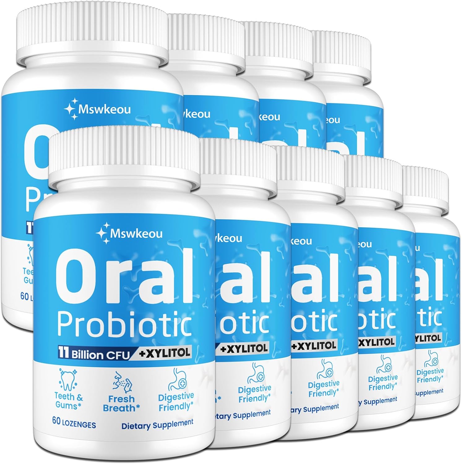Oral Probiotics for Mouth Bad Breath for Adults 11 Billion CFU, Best Breath Oral Dental Probiotics for Teeth & Gums, Fresh Breath, Halitosis & Gut Health, 9 Packs