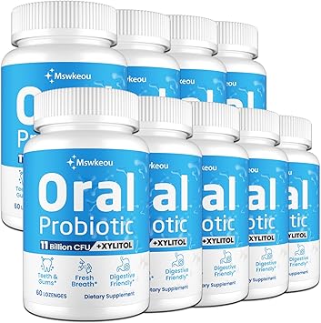 Oral Probiotics for Mouth Bad Breath for Adults 11 Billion CFU, Best Breath Oral Dental Probiotics for Teeth & Gums, Fresh Breath, Halitosis & Gut Health, 9 Packs