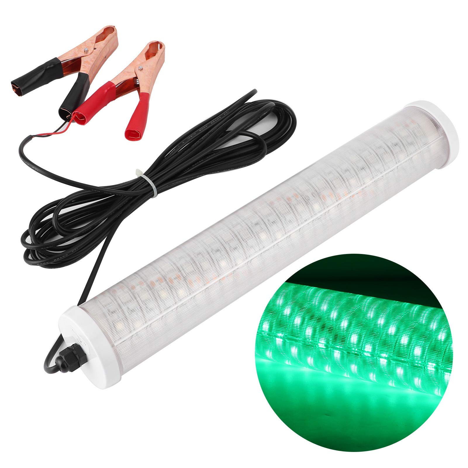 Cryfokt Lámpara de Pesca Nocturna Verde con Luz LED para Atraer Peces de 30 W, Luz Sumergible para Pesca Submarina para Barcos, Grado de Protección IP68, 150 Bombillas LED