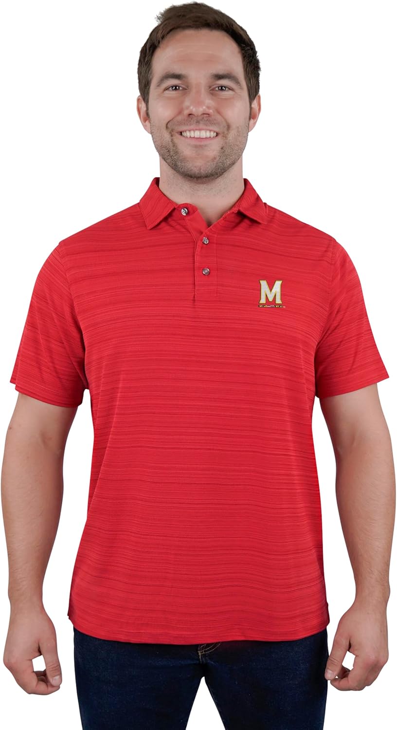 Vantage Apparel Men’s NCAA Strata Textured Polo – Moisture-Wicking Golf Shirt