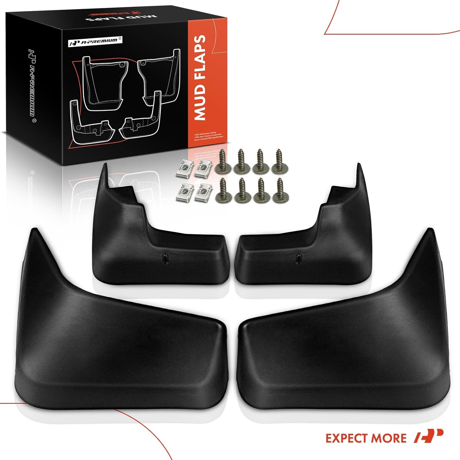 A-Premium Set of 4PCS Mud Flaps Splash Guards Mudguards Mudflaps with Hardware Kits Accessories Compatible with Suzuki Grand Vitara, 2006-2015, Sport Utility, Front and Rear(Driver & Passenger Side)