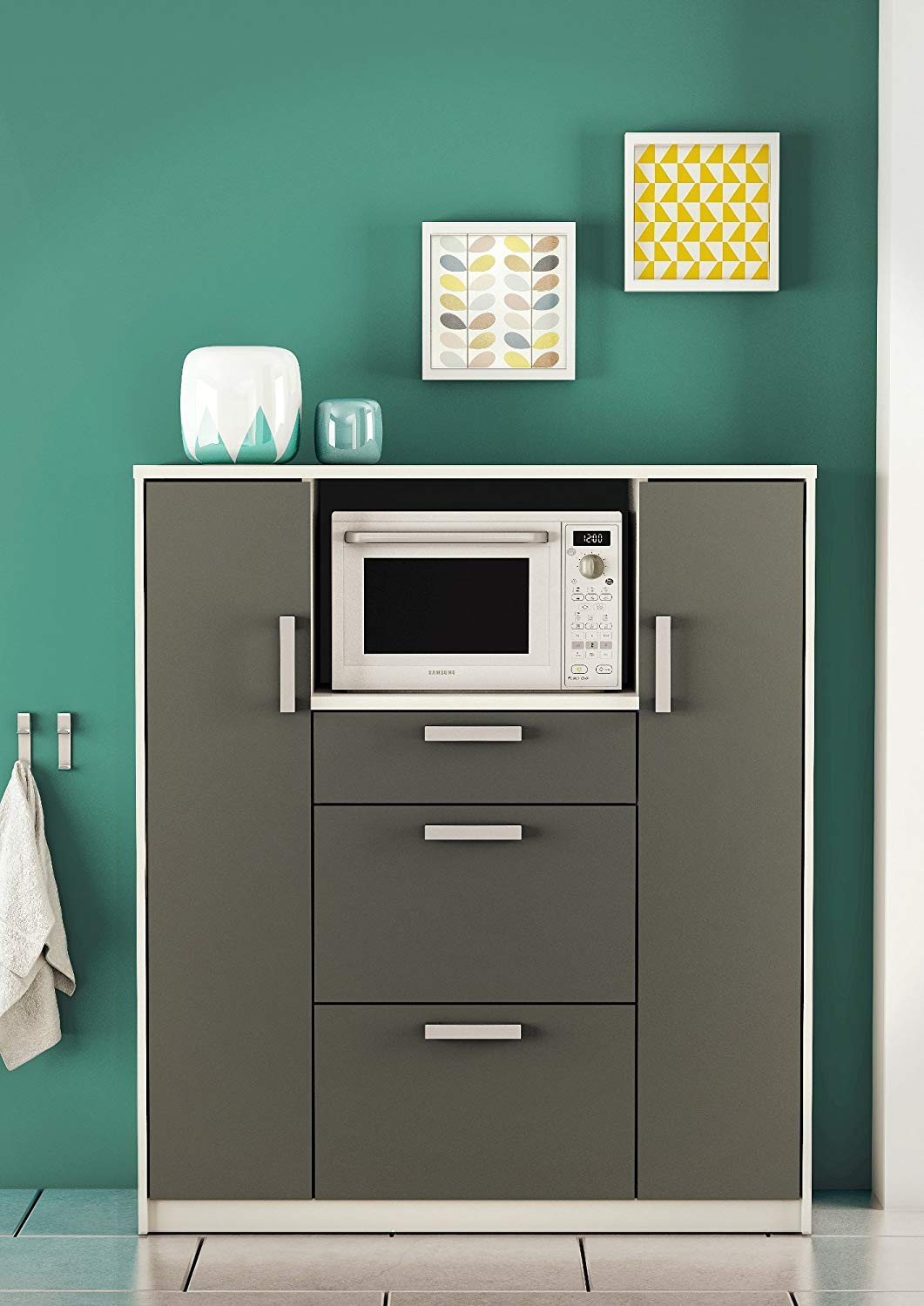 habeig Küchenschrank, küchenmöbel, Singleküche, Küchenregal, Küchenzeile, Schrank, 68kg! schwer, Küche, 40Tx116Bx133H cm, #8540
