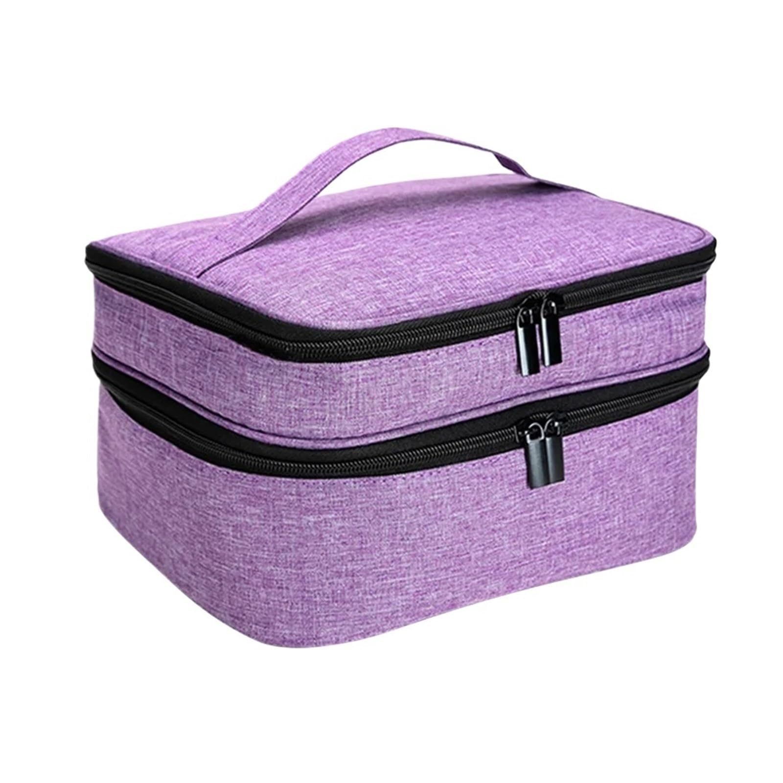 Nagellack Organizer Tasche Doppellagige Nagellack-Organizer-Tasche, große Kapazität, tragbare Aufbewahrungstasche for ätherische Öle for Kosmetik und Make-up-Werkzeuge auf Reisen