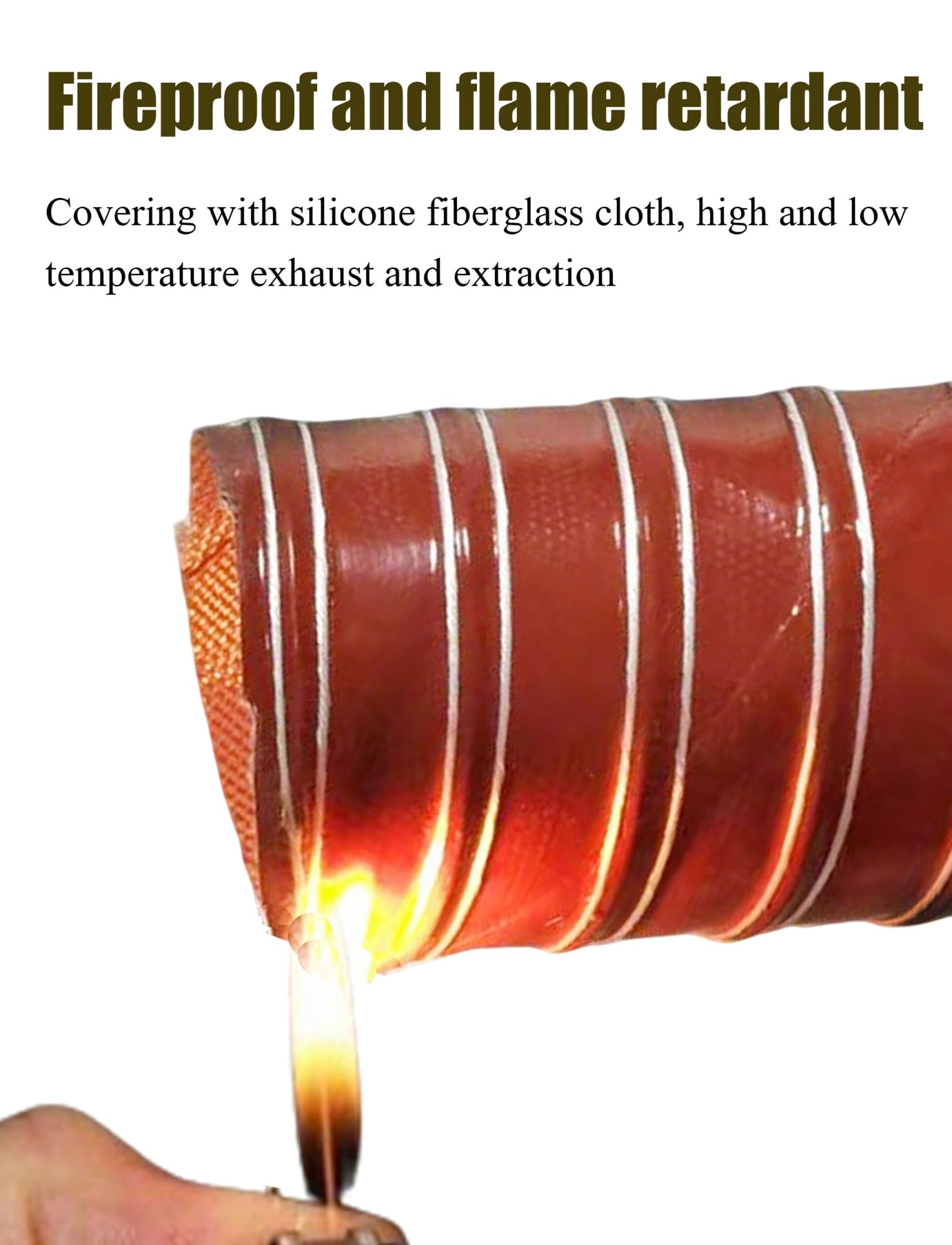 Tubo flessibile in silicone | Estrazione fumi ad alta temperatura 100-400 cm: canalizzazione(7cm,39.37in/100cm)