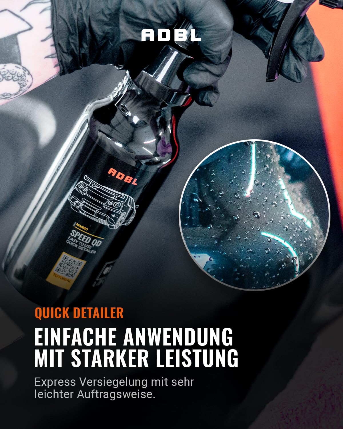 ADBL Speed QD (1L) Premium Quick Detailer - Versiegelung mit Abperleffekt - Glanz und Glätte - Auto Detailer, Polymer Lackversiegelung, PPF Schutz Spray, Folien Schnellversiegelung, Carwrapping