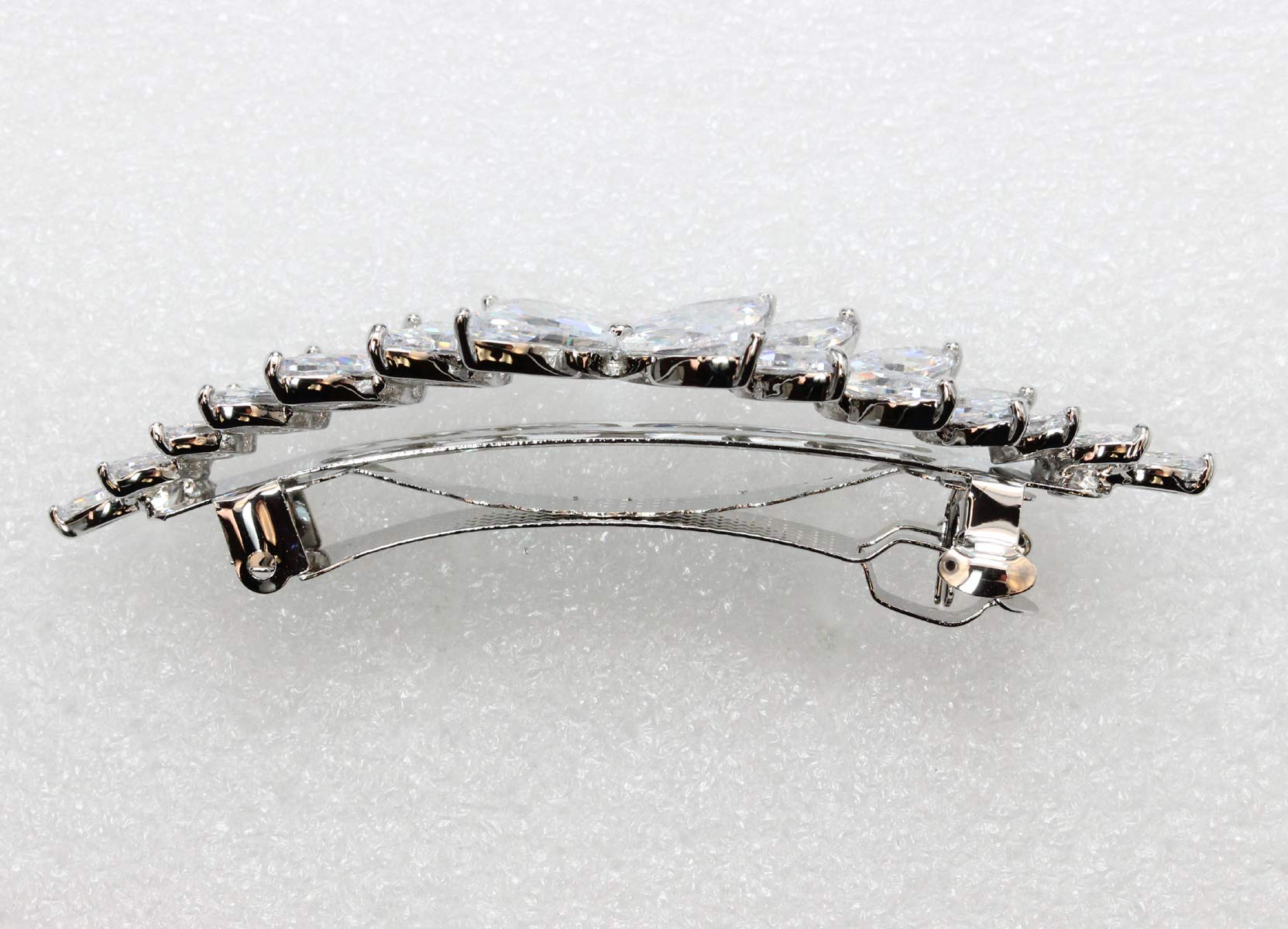 Faship Splendida clip per capelli floreale con zirconia cubica trasparente