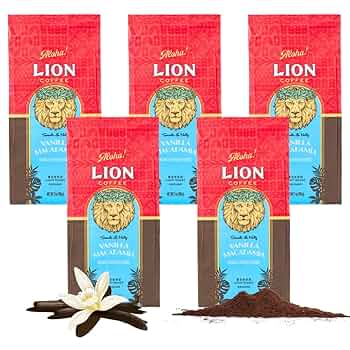Amazon | ライオンコーヒー バニラマカダミア 粉 7oz (198g) ×5