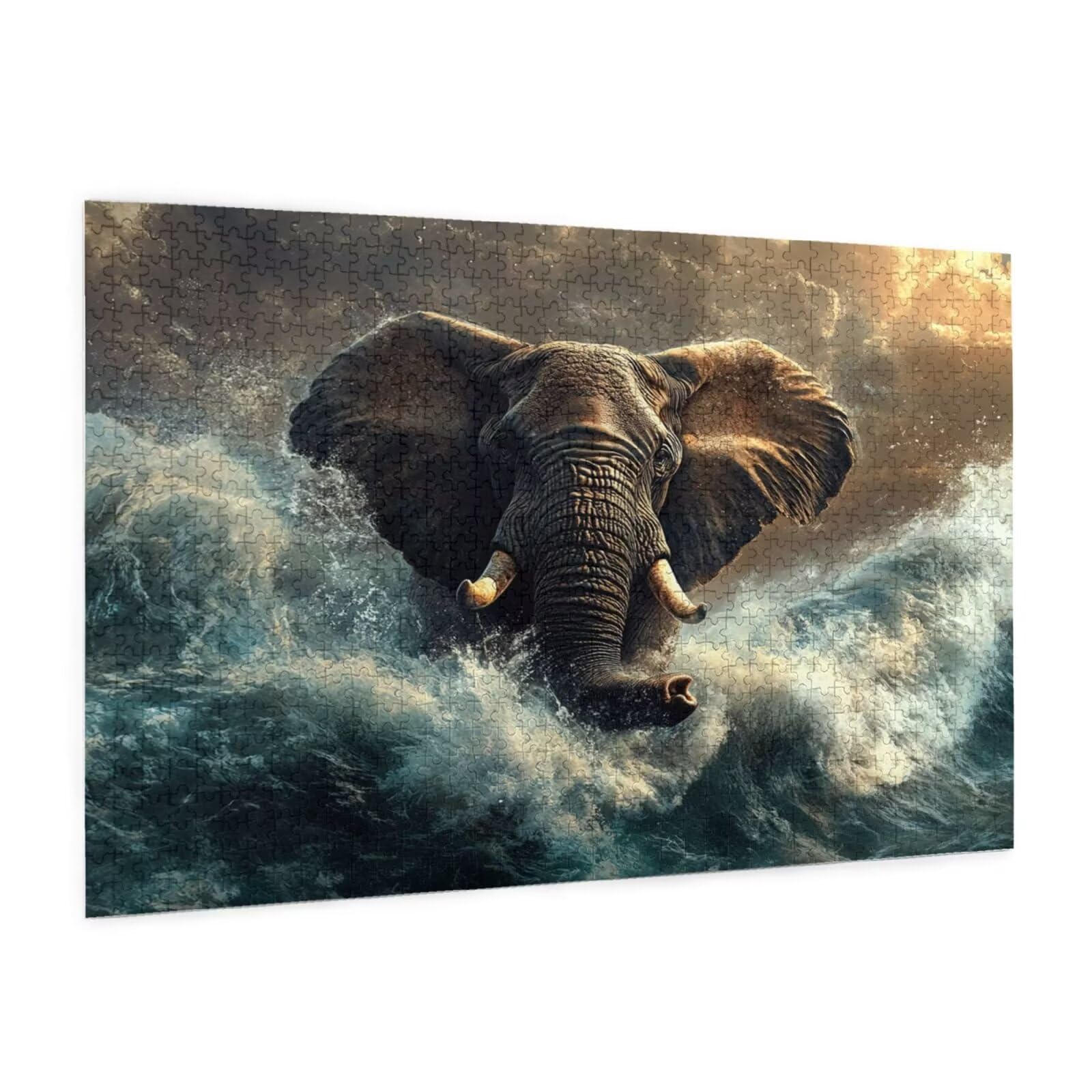 Puzzle słoń, 1500 elementów, puzzle ze zwierzętami, dla dorosłych, z pudełkiem na prezent, "zrób to sam", duże drewniane puzzle dla dorosłych, gra zręcznościowa dla całej rodziny, prezenty dla kobiet