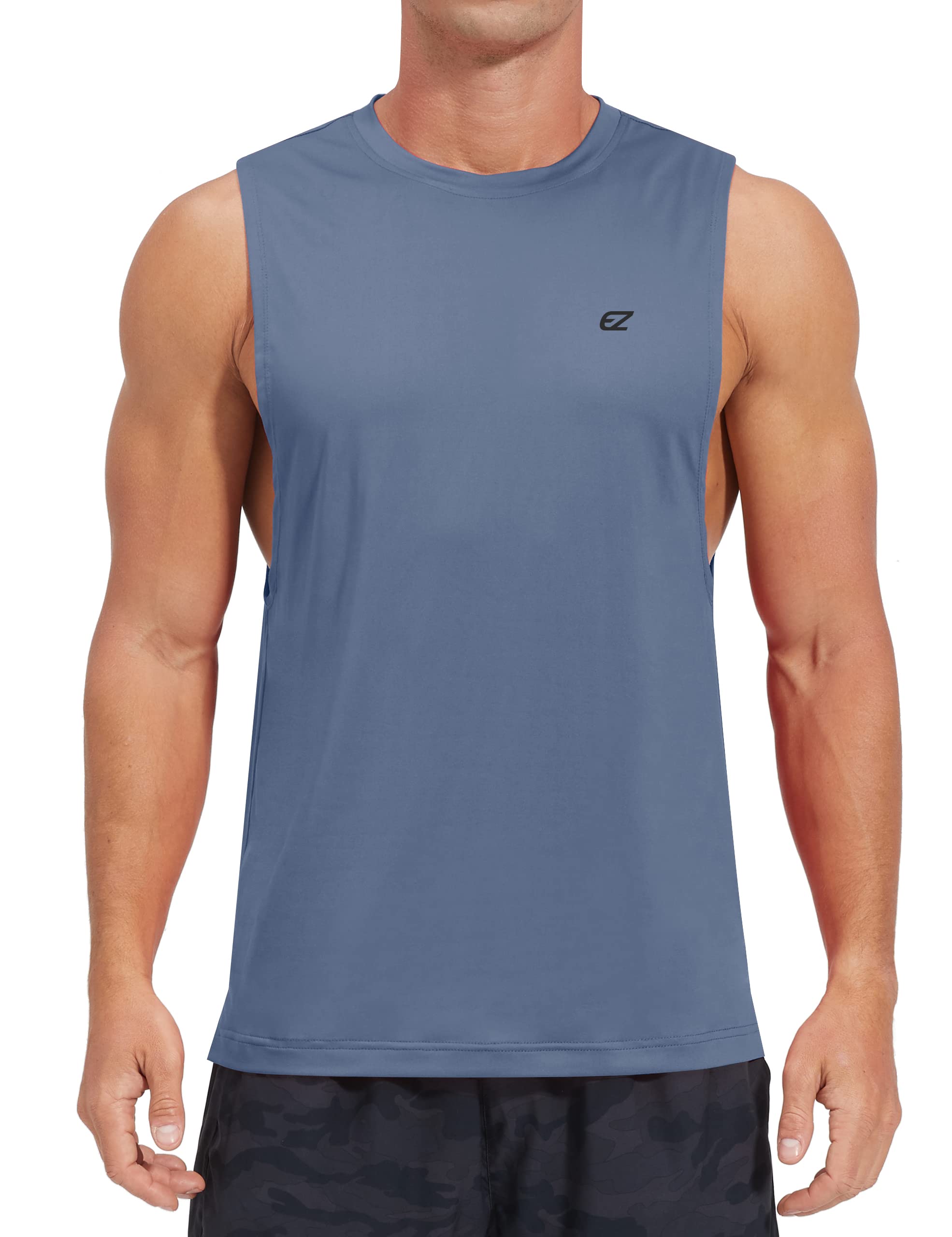 EZRUN Men's Tank Tops Swim Beach Sleeveless Shirt Quick Dry Gym Workout Stringer Muscle Tshirts Big and Tall
