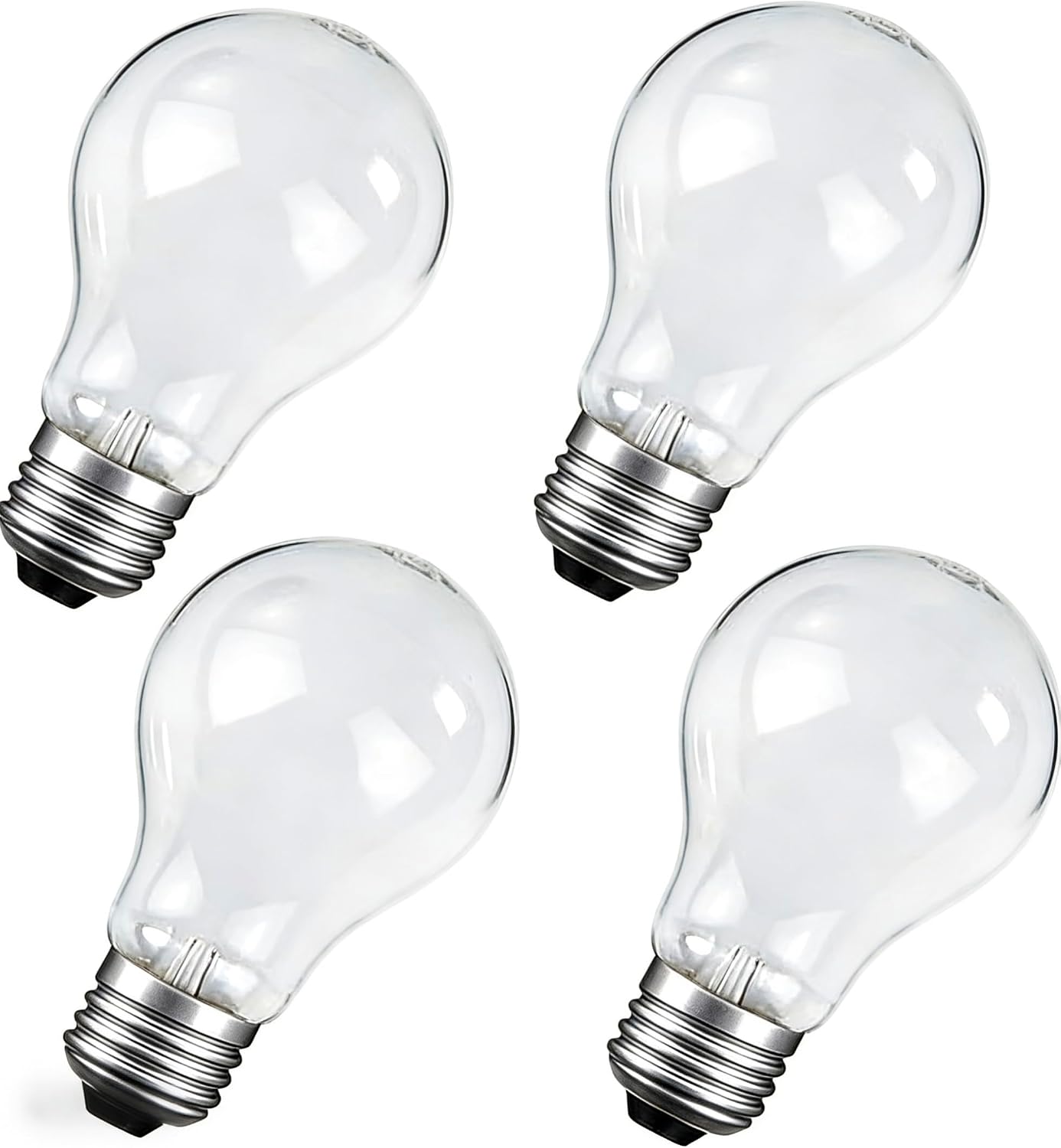 60 Watt Incandescent Light Bulbs, A19, Soft White, 4-Pack