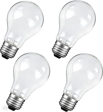 60 Watt Incandescent Light Bulbs, A19, Soft White, 4-Pack