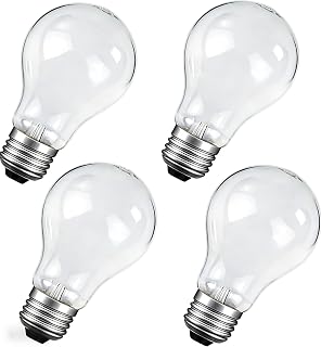40 Watt Incandescent Light Bulbs, Dimmable, 40W Equivalent, A19 Light Bulbs,High Brightness 2700K Warm White (4PACK)