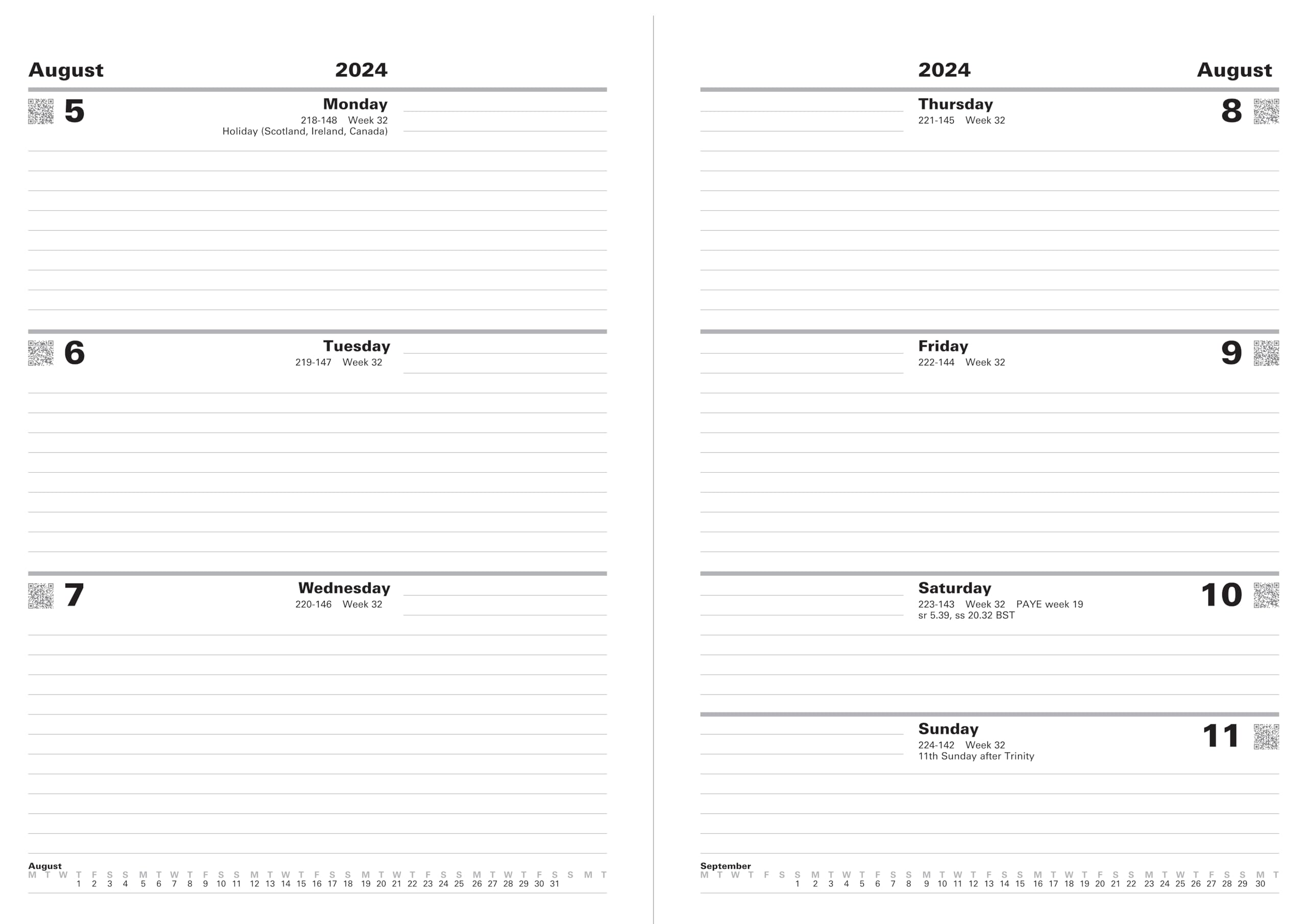 Letts of London Standard A4 academic 2024/2025 week to view diary - black - Image 2