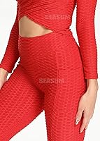 Vista 12 de SEASUM - Pantalones de yoga de cintura alta para mujer, con control de abdomen y realce de glúteos, leggings favorecedores para entrenar y correr