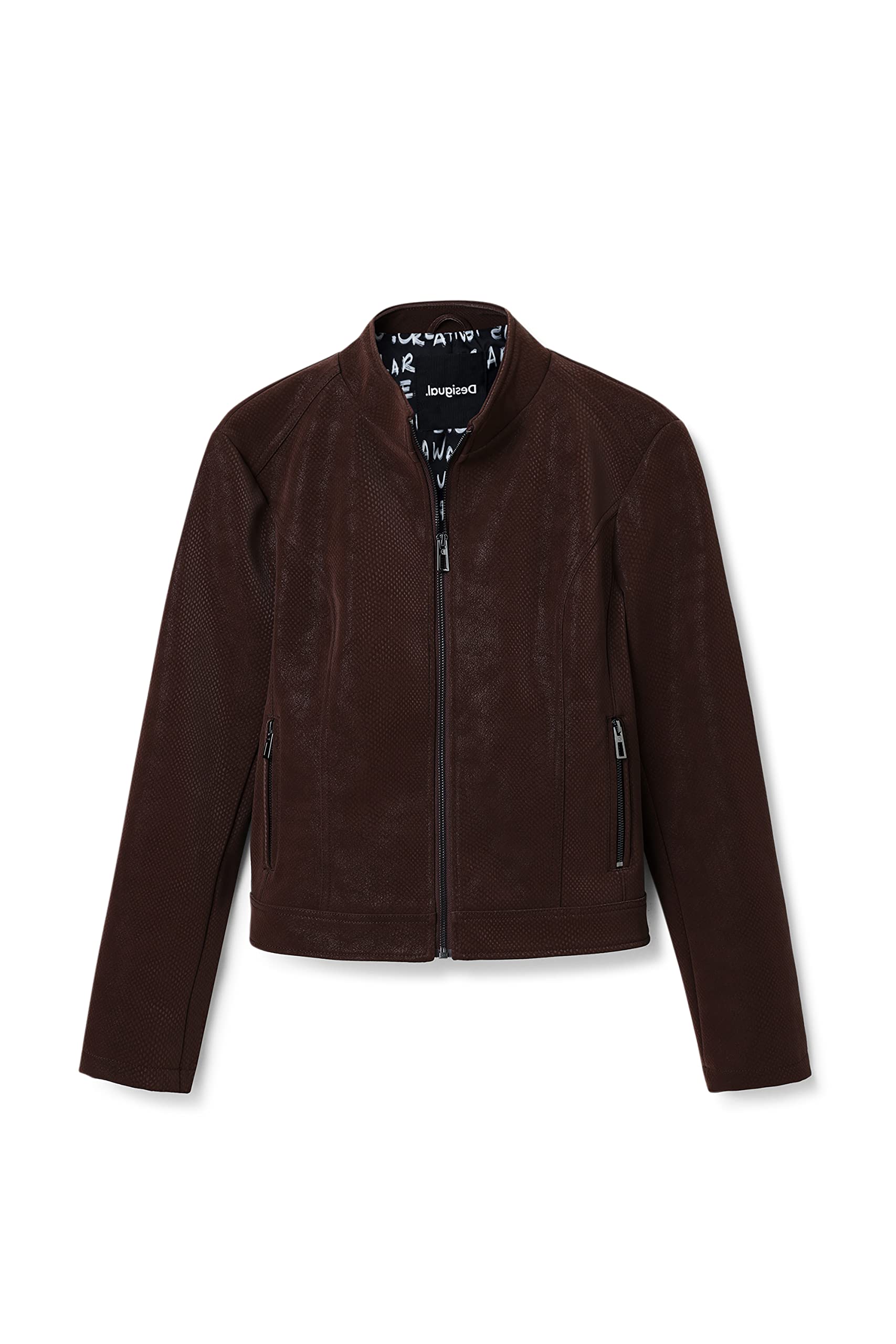 Desigual Chaq_las Vegas, 6000 Brown, CAPPOTTO PU Donna (Pacco da 1)