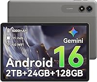 TABWEE T50 Android 16 Tablet: 11 Inch 90Hz Display, 24GB RAM + 128GB ROM, Octa-Core T7250, Gemini AI, 8000mAh Battery, OTG Reverse Charge, 4-Year Warranty