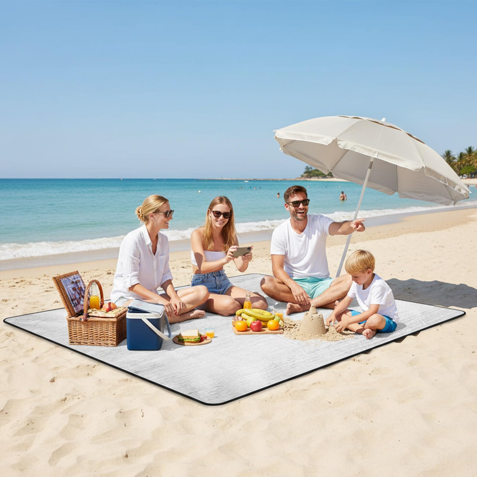 Tapis Isolant de Camping en Aluminium Pliable 200 x 200 cm Étanche Thermique Léger Anti-Humidité Matelas Portable pour Extérieur Tente Randonnée Voyage Pique-Nique