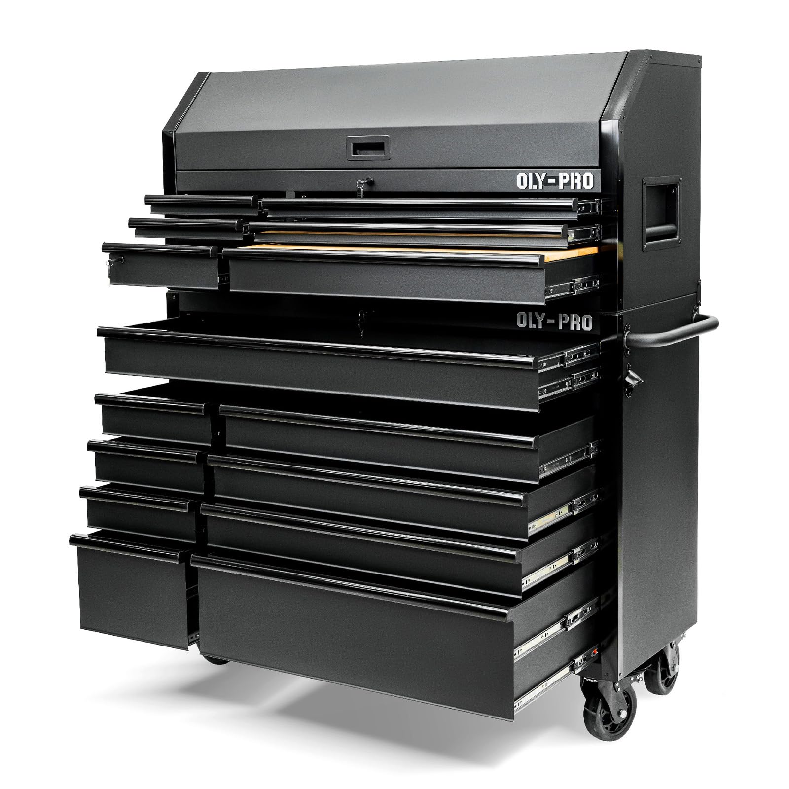 Olympia Tools Heavy duty 52in. 15-Drawer Tool Chest and Rolling Cabinet Combo, Mechanic Tool Organizer Box for Garage Workshop, Black