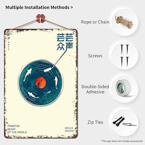 Miniatura 3 de Póster de música japonesa vintage, cubierta de álbum, letrero de metal retro de los años 90, letreros de estaño, regalos para amantes de los discos