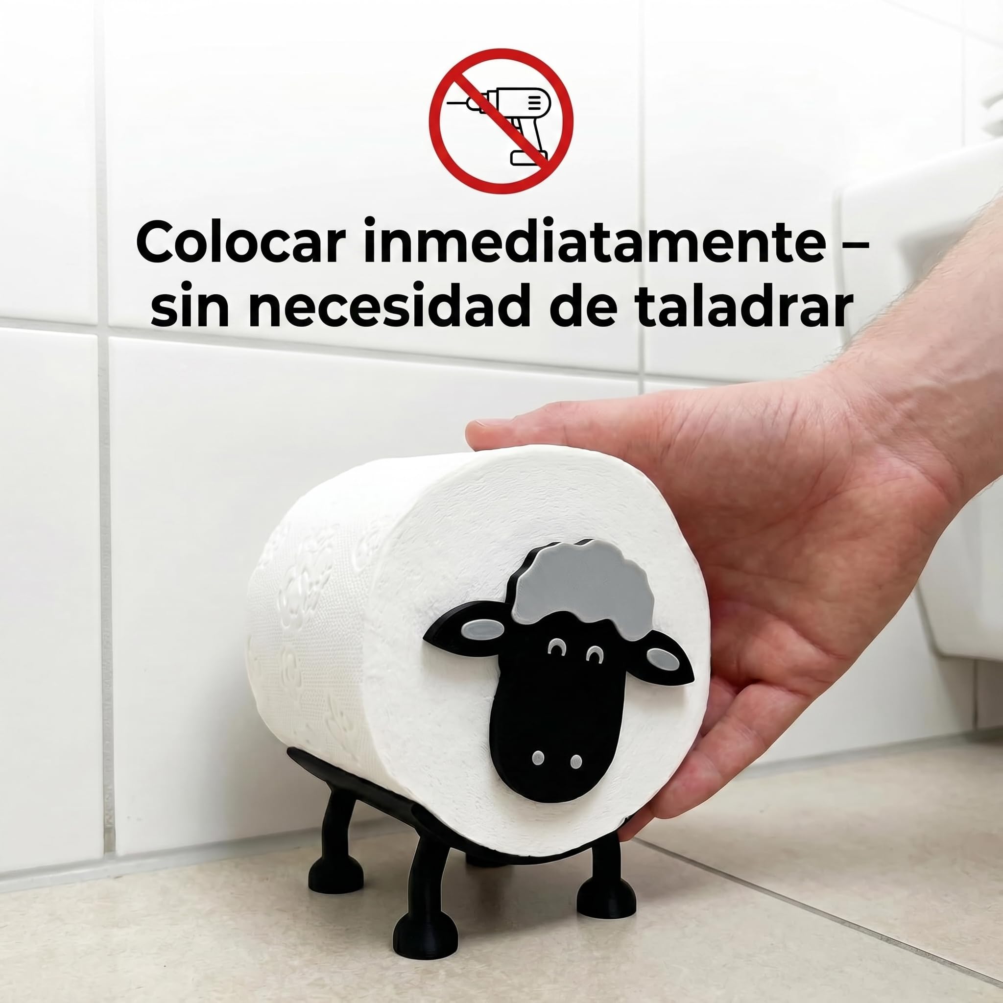 Portarrollos de papel higiénico de oveja, juego de 6 unidades – Soporte apilable para rollos de 38 – 42 mm – Divertido soporte para rollos de papel higiénico para inodoro y baño decoración | R-Satz