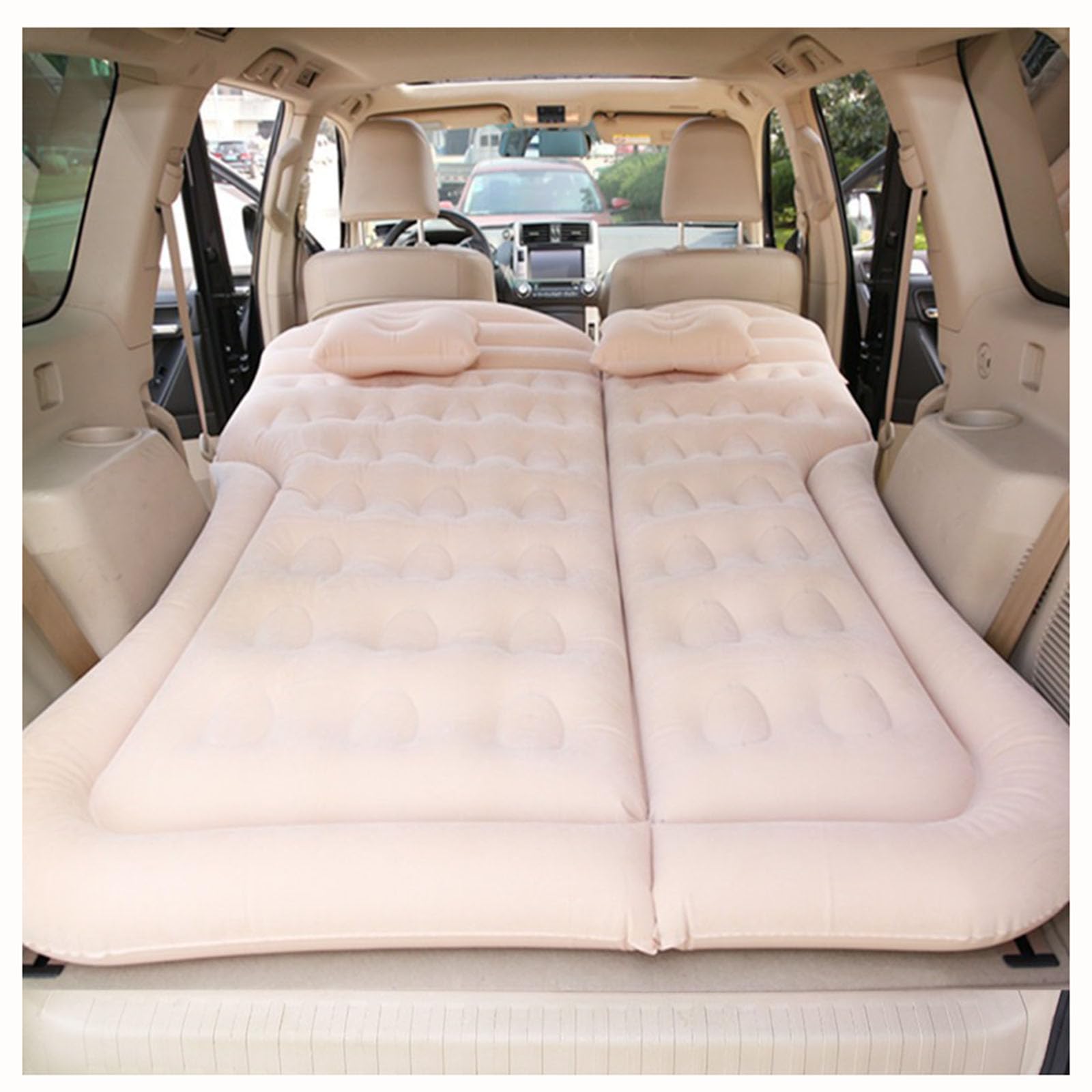 CBRWBKWHI Car Air Mattress for Peugeot 206 CC (2D) / 207 CC (WD) / 307 CC (3B) Coupé SUV Bed Mattress Car Camping Mattress Inflatable Car Bed Boot Mattress Split Car Travel Bed,Beige