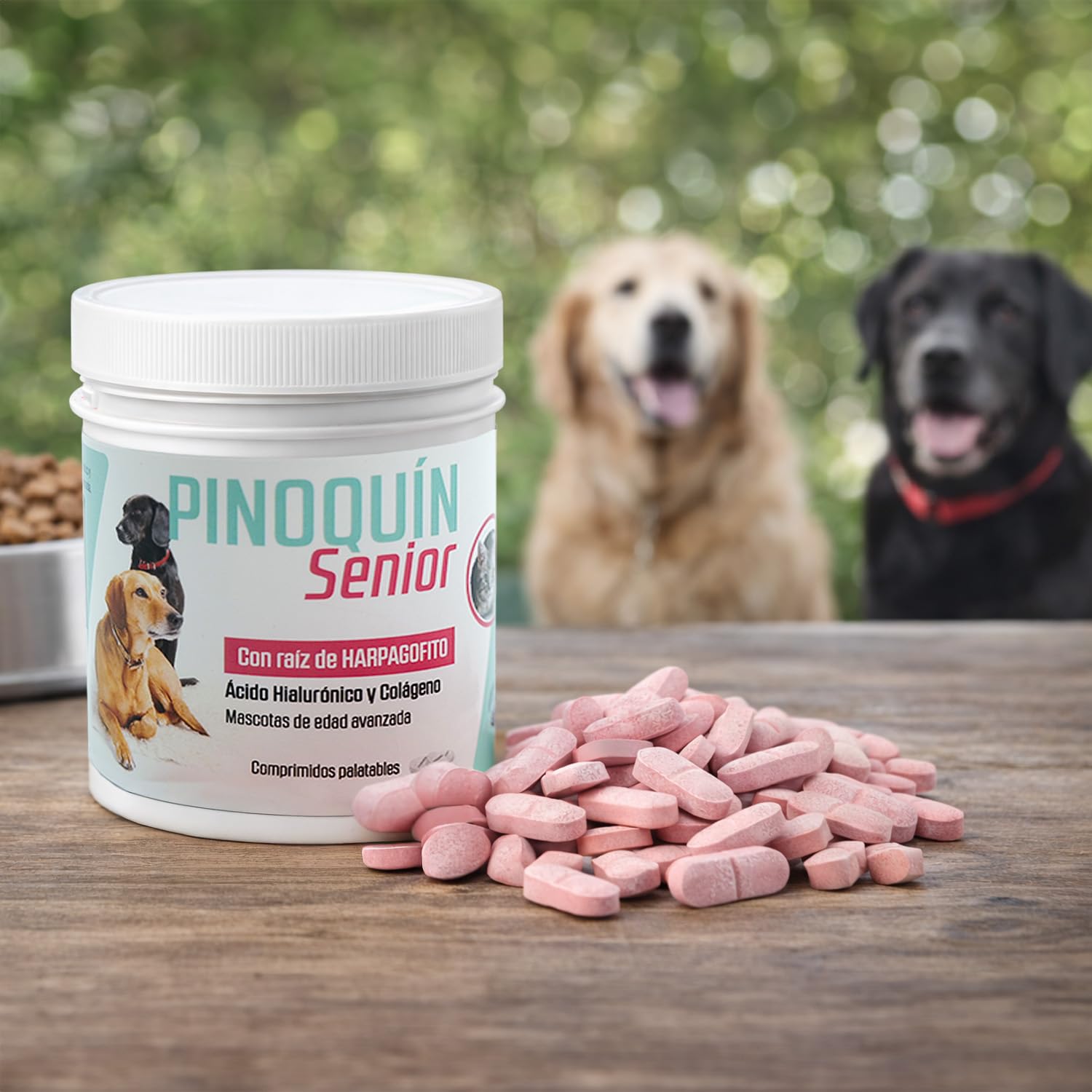 Laboratorios Pino Pinoquin Senior Condroprotector para Perros y Gatos Senior con Glucosamina, Condroitina, MSM, Harpagofito, Colágeno y Ácido Hialurónico, 350 Comprimidos