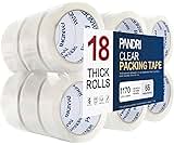 PANDRI Packing Tape, 18 Rolls Heavy Duty Clear Packaging Tape for Shipping Packaging Moving Sealing, 1.88 inches Wide, 65 Yards Per Roll, Total 1170 Yards