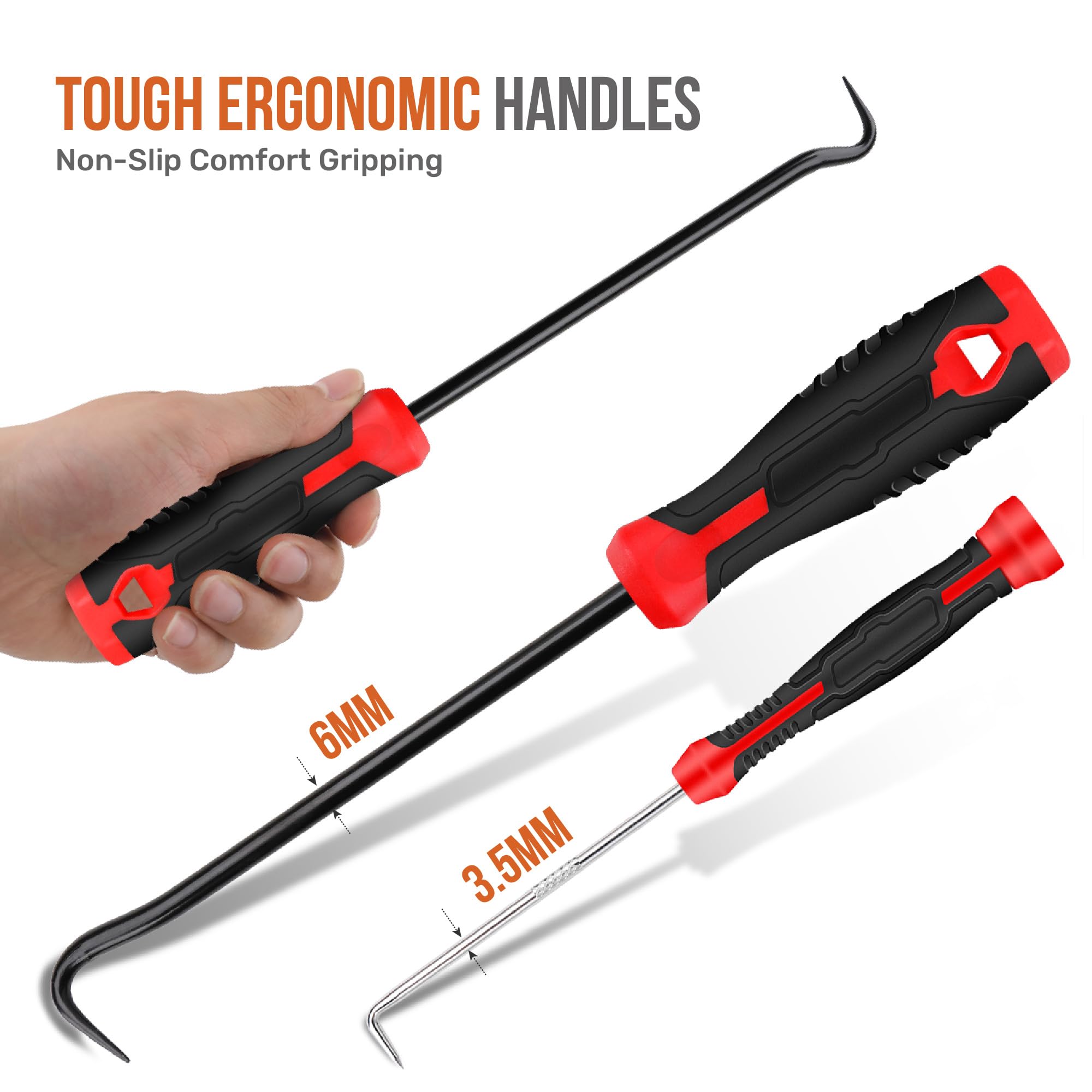 Hi-Spec 10pc Pick & Hook Set including Engine Gasket Scraper & Telescopic Magnetic Pick Up Tool - Image 4