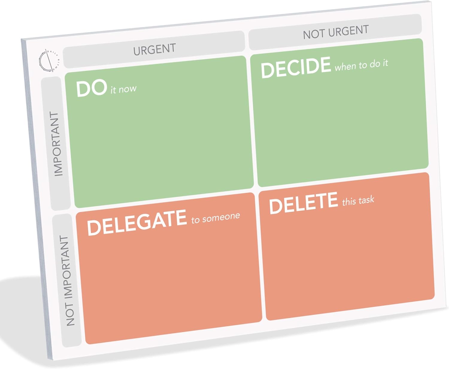 Large Eisenhower Matrix Sticky Notes, 50 pages, 8x6” by DAILY RITMO