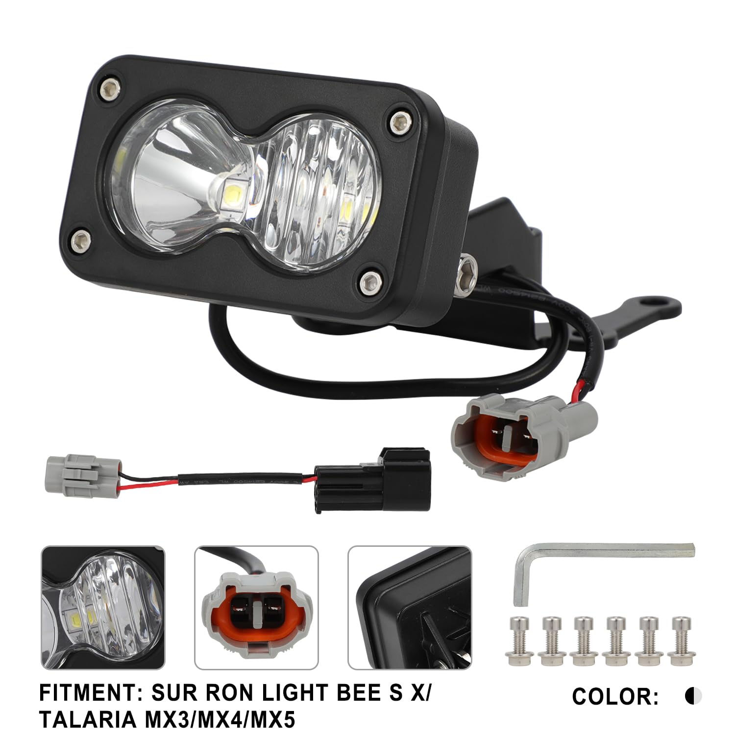 Phare de moto électrique pour vélo tout-terrain Surron Light Bee X/S Talaria Sting R MX4 MX3 E-Bike - Blanc