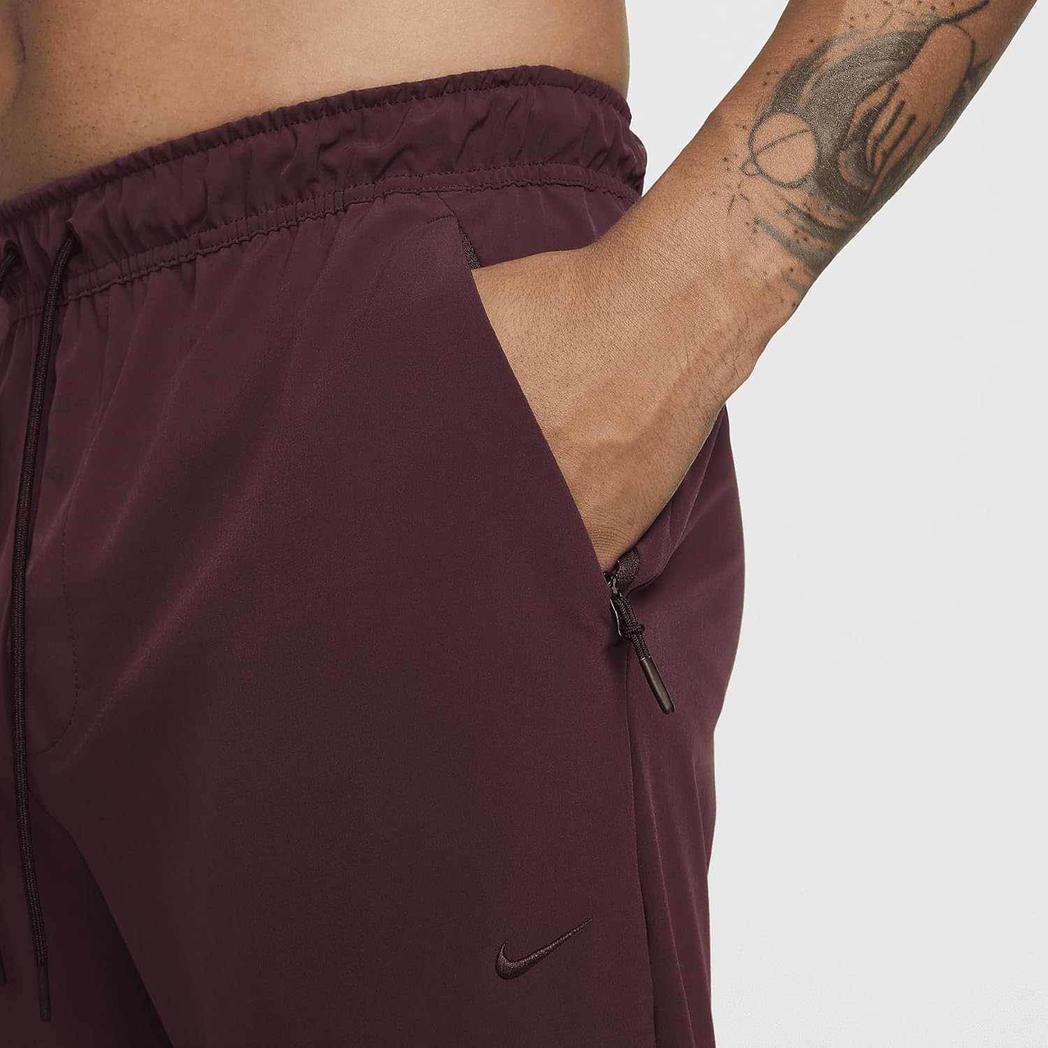 Nike Unlimited Men's Dri-FIT Tapered Leg Versatile Pants (FB7546-652, Burgundy Crush/Black/Burgundy Crush) - Image 3