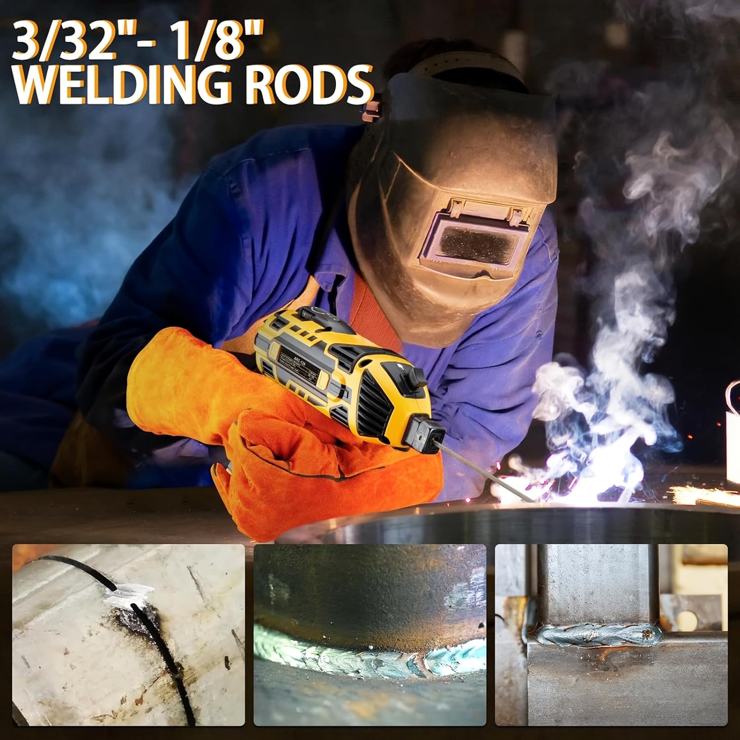 Portable Welding Machine,20-120A Upgraded 110V Handheld ARC Welding Machine with IGBT Inverter 6 Variable Current Adjustment,Welding Tool Set for 3/32"-1/8"Welding Rods and DIY,Professional Use,Repair