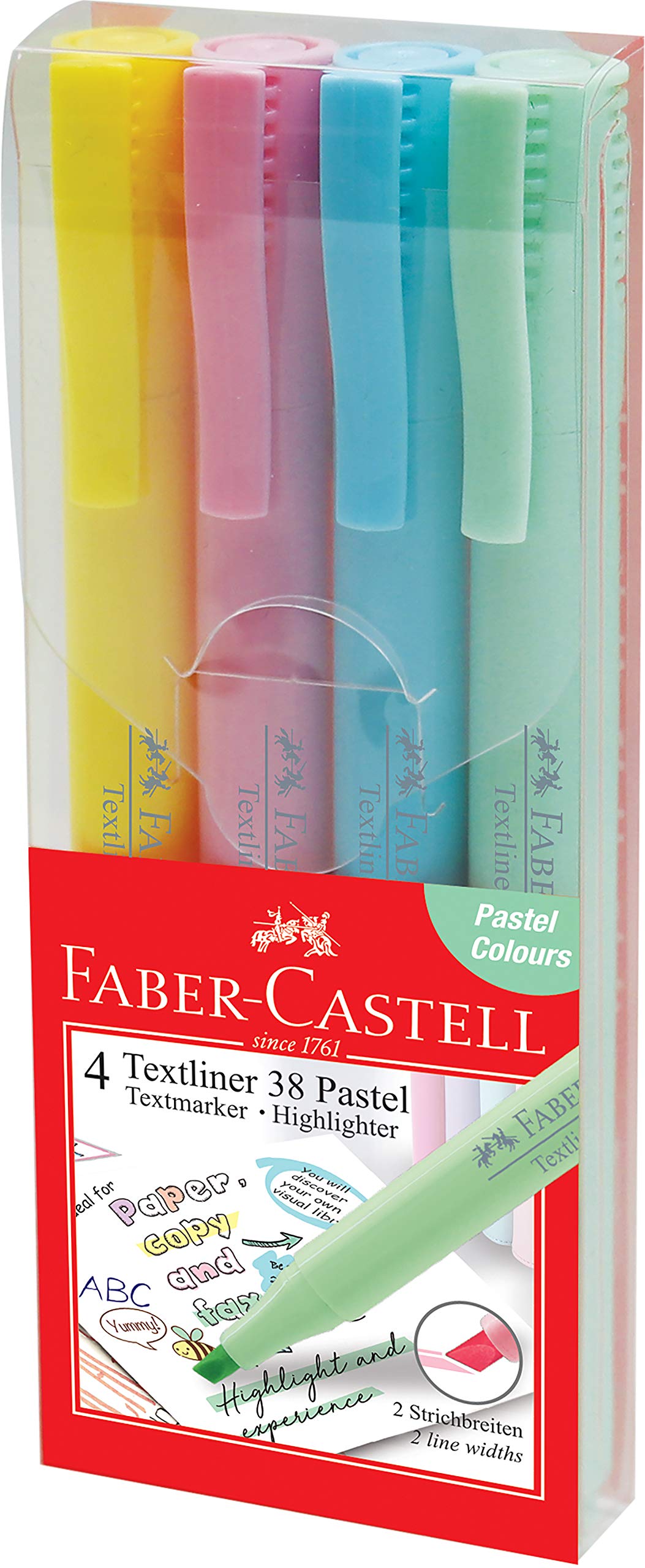 Faber-Castell Convenient Textliner 57-158116 - Juego de 4 rotuladores de colores pastel