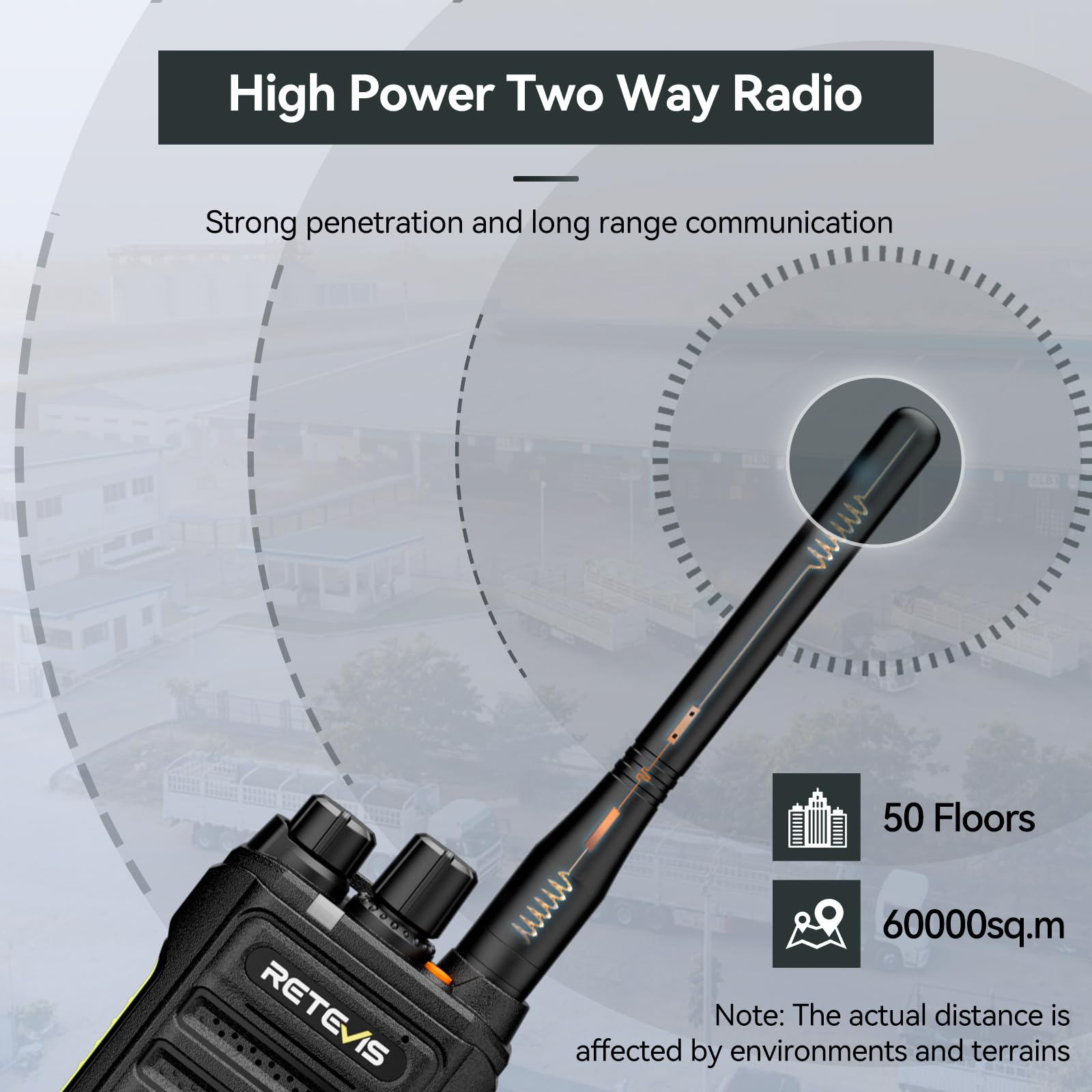 Retevis NR630S Walkie Talkie, Daleki Zasięg Krótkofalówka IP67 Ochrona, Zaawansowane Dźwięku, 2800mAh, Ekran LCD, Grupowe Połączenia Walkie Talkie dla Bezpieczeństwa (Czarny, 2 Szt.)