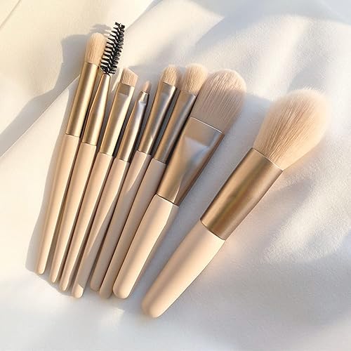Miniatura 10 de Juego de 8 brochas de maquillaje, brochas de maquillaje, mezcla de base para rubor, corrector de sombra de ojos, delineador de ojos, juego de