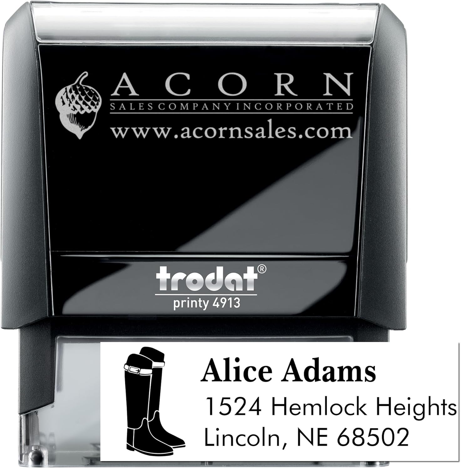 Premium Self-Inking Horse Stamp, Ideal for Equine Photographers, Customizable Name and Address Stamper with Fancy Boots Design - Durable, Horse-Themed Address Stamper