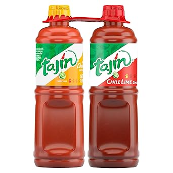 Tajin Fruity Chamoy Sauce, 15.38 oz, and Tajin Chile Lime Sauce, 15.38 oz, Mexican Sauces for Fruit, Vegetables, Snacks, Mangonadas, and Drinks, Pack of 2