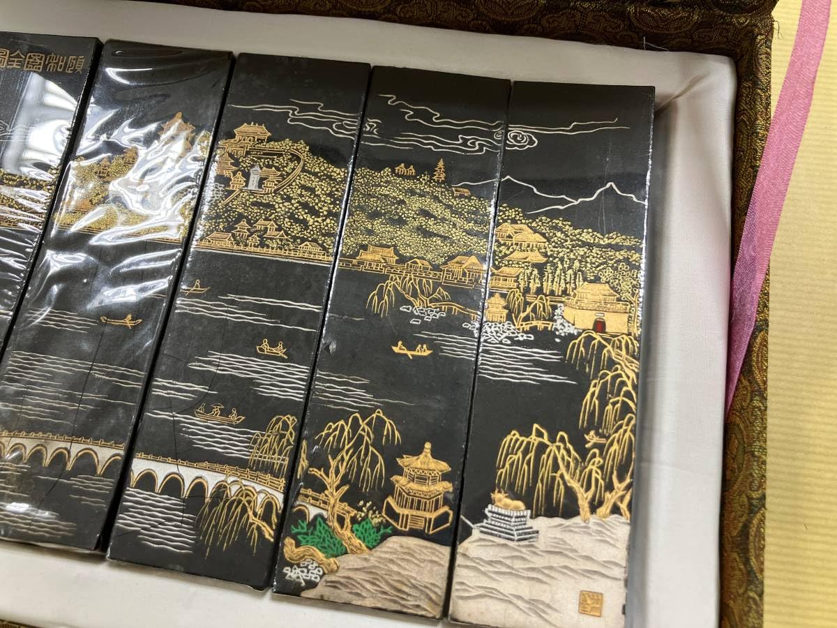 Amazon.co.jp: [23103054]一得閣 頤和園図墨/書道中国唐墨古墨拓本紙硯