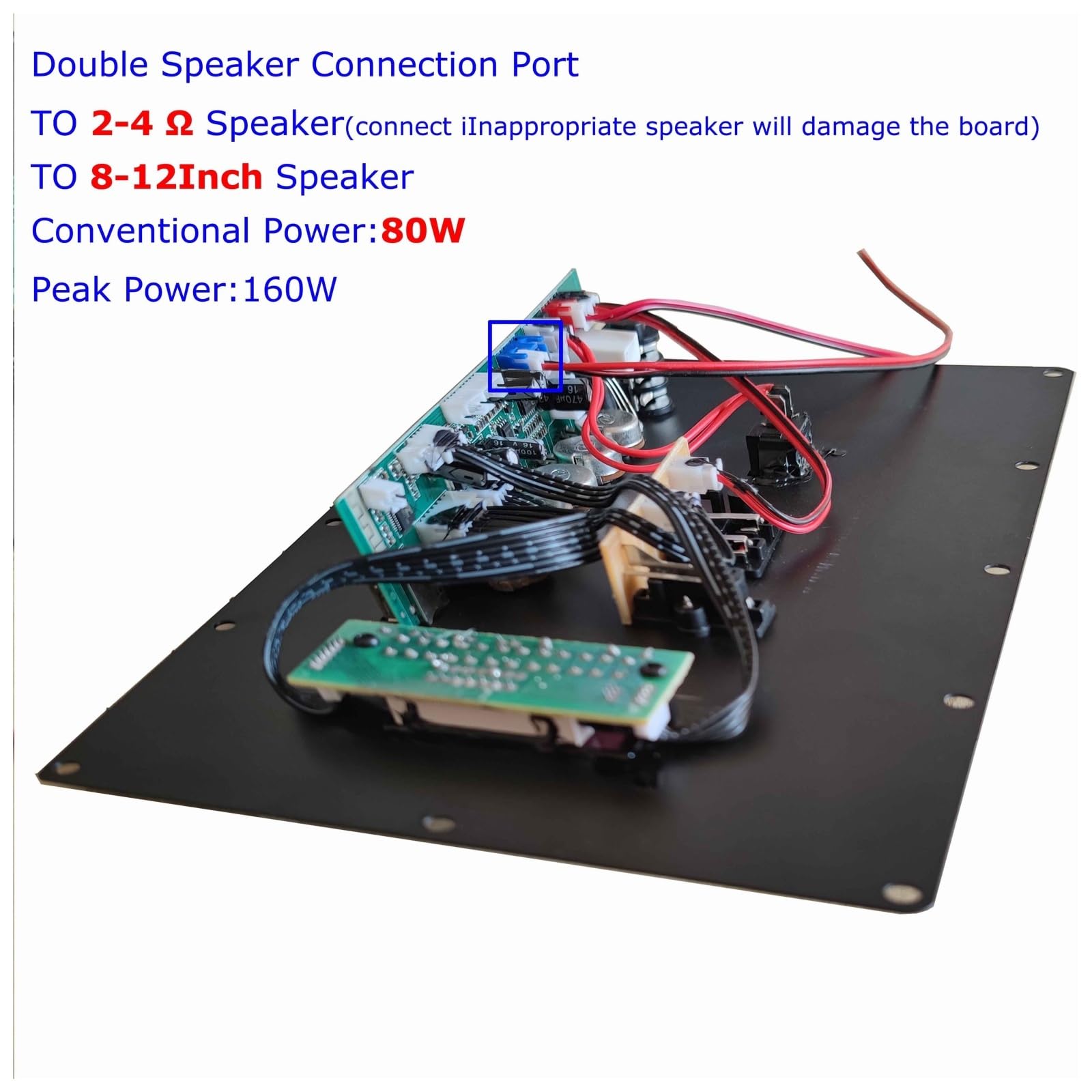 9V Cyfrowy Bluetooth Stereo Wzmacniacz Płytowy Podwójne Mikrofony Wzmacniacze 80 W Kompaktowy i inteligentny