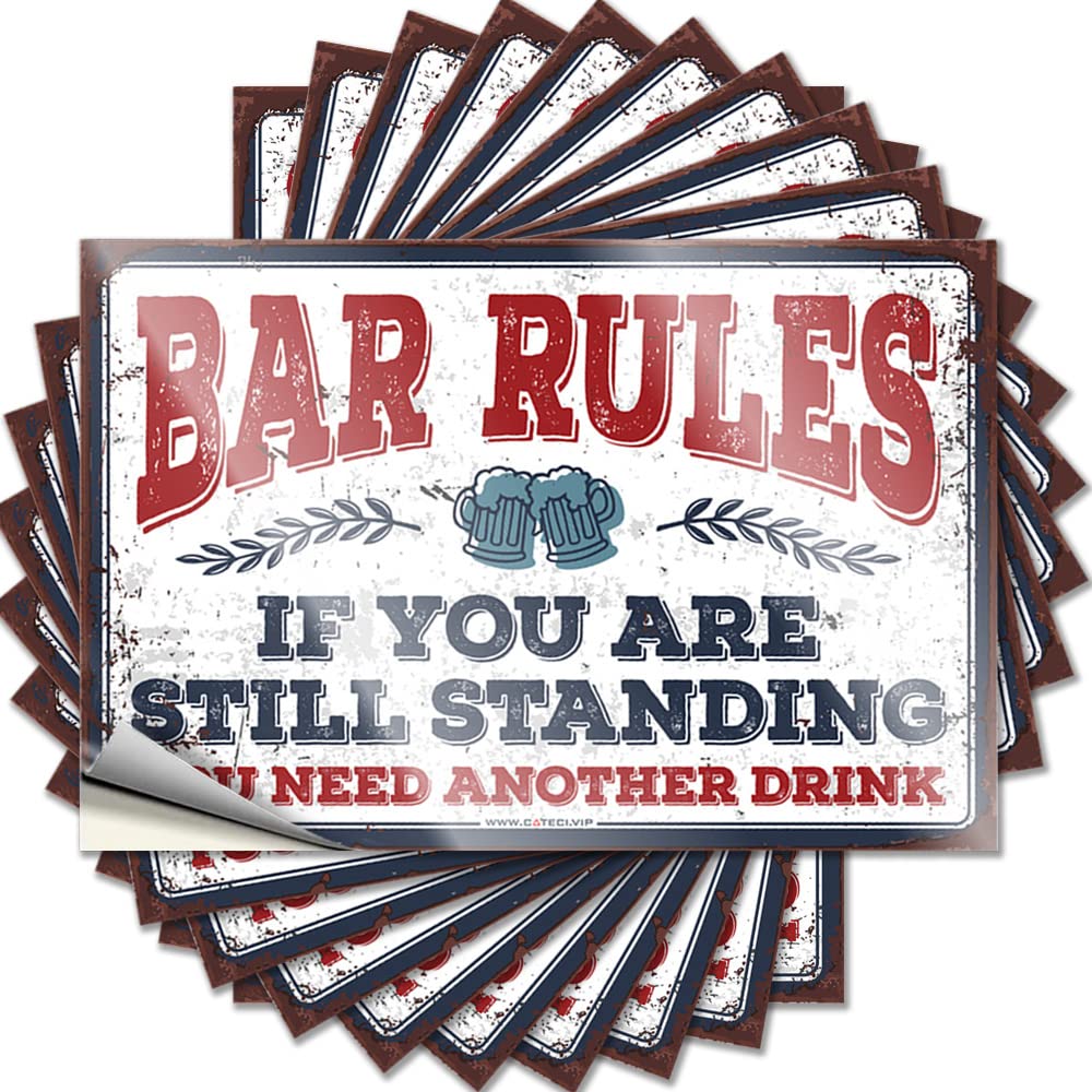 Cozy Decals, Beer Bottle Bar Rules | Funny Quote Alcohol Decals(12X18CM)