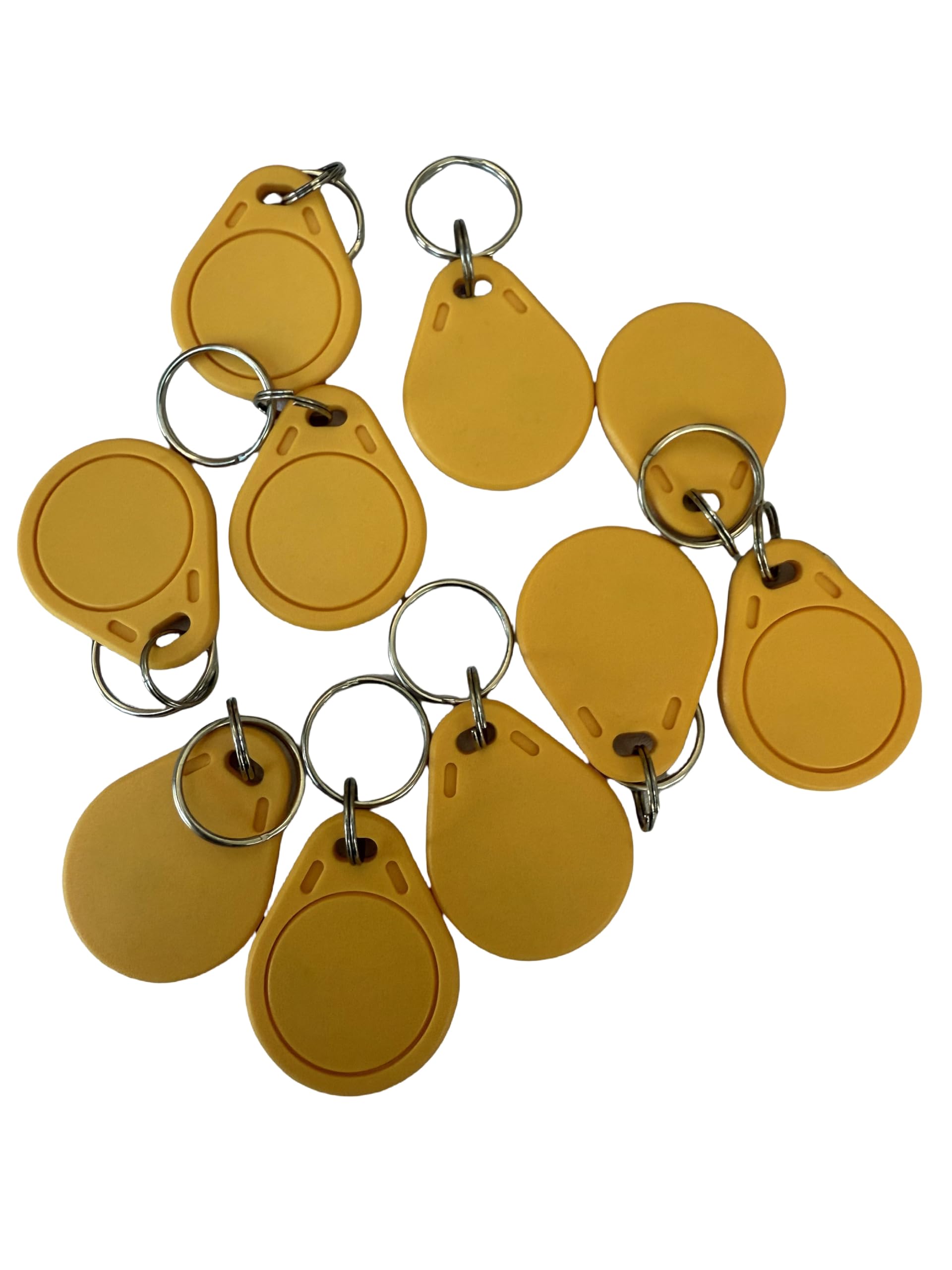 YARONGTECH 13.56MHz RFID Key Fob RF IC M1 Chip Card ISO14443A Token Tag for Electronic Smart Door Lock, Read Only (Pack of 10) (Yellow)